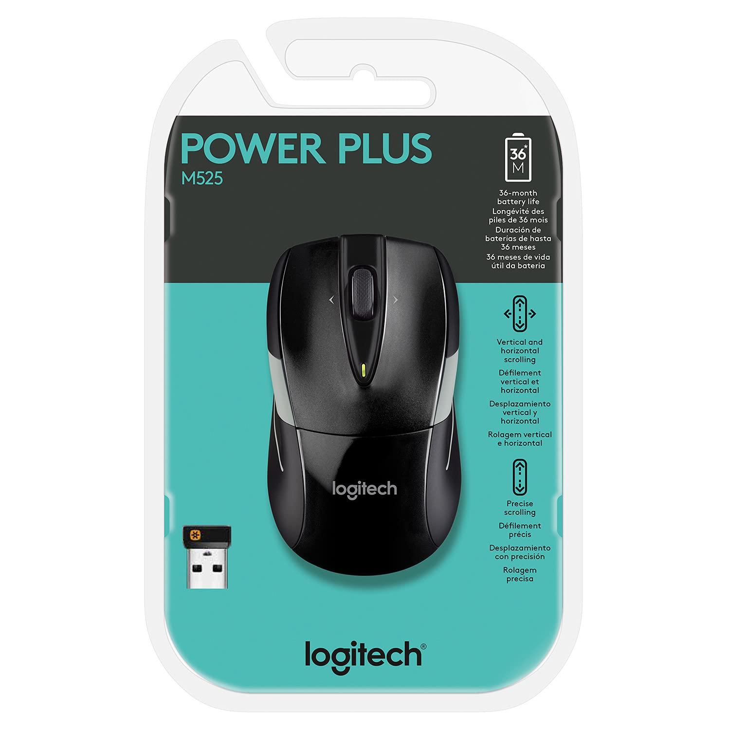 Logitech M525 Wireless Mouse, Black/Gray - Image 4