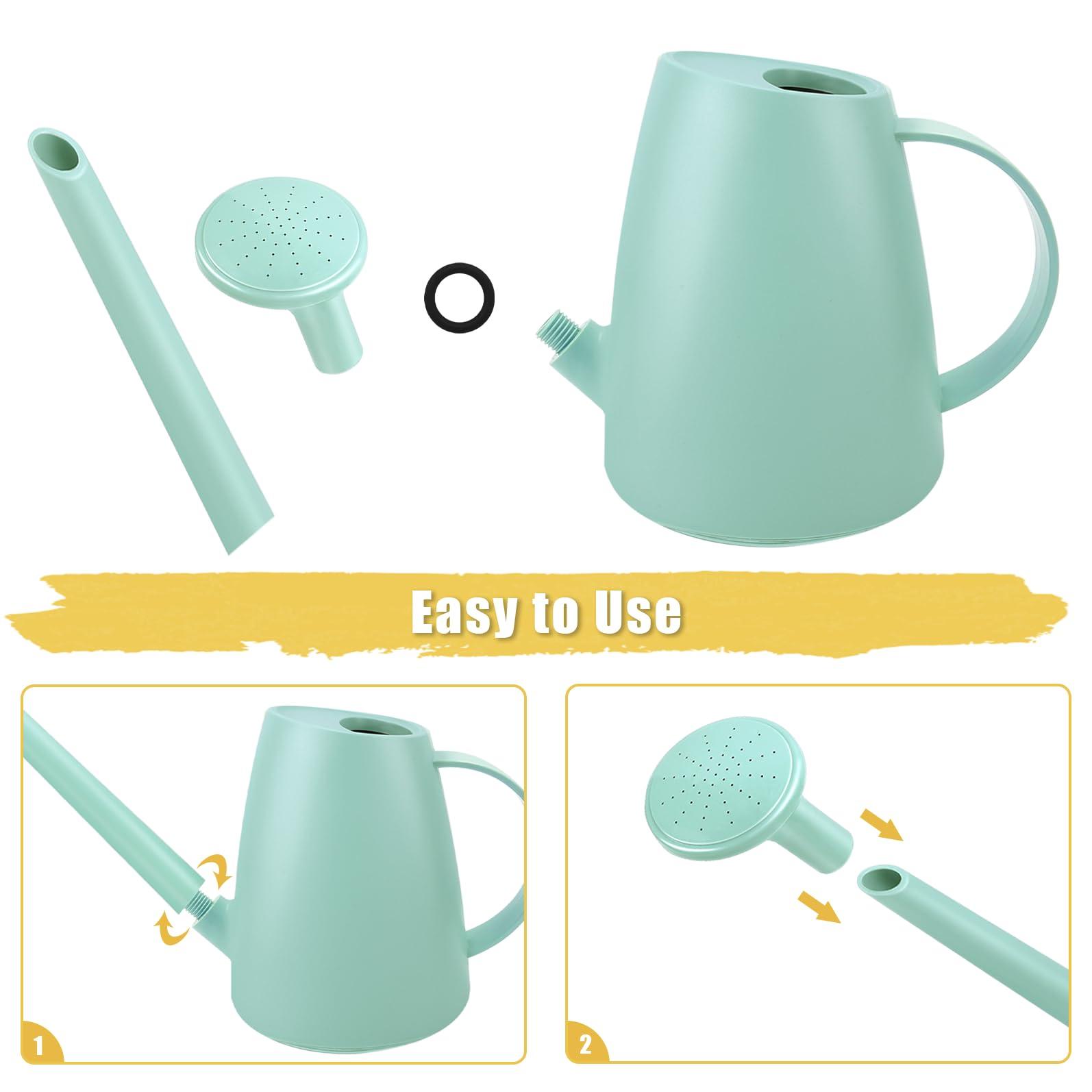 Watering Can for Indoor Plants, Small Watering Cans for House Plant Garden Flower, Long Spout Water Can for Outdoor Watering Plants 1. 8L 1/2 Gallon (Green) - Image 3
