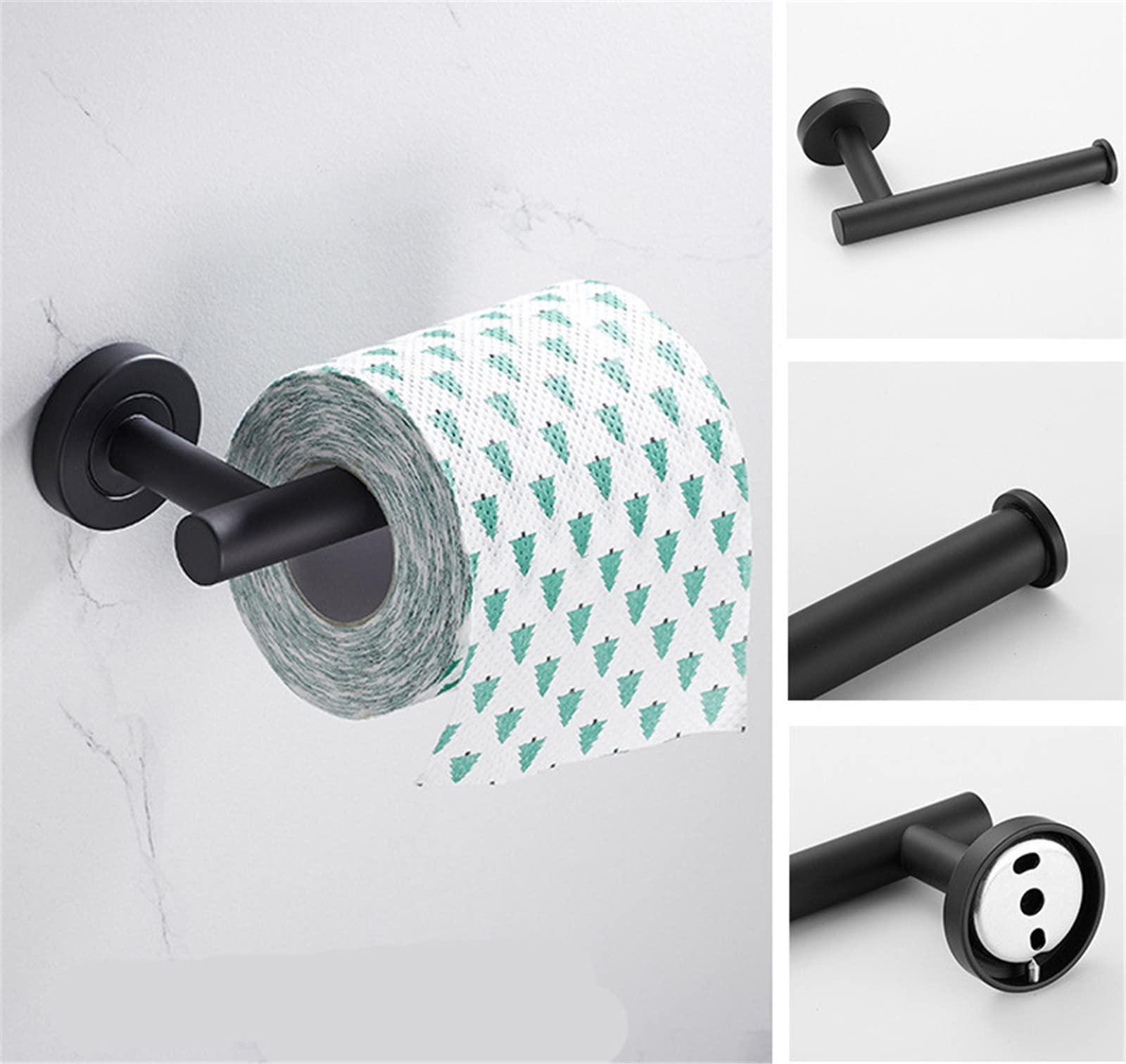 Bathroom Hardware Set 3 Pieces, 12Inch Towel Bar, Toilet Paper Holder, Hook, Stainless Steel Wall Mounted Hardware Accessories Set(Matt Black) - Image 4