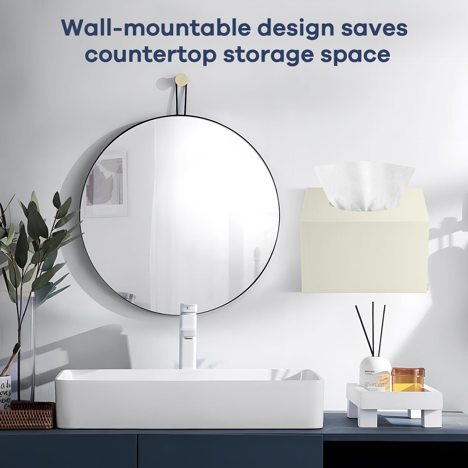 Acrylic Hand Towel Box Cover Compatible with Kleenex Disposable Hand Towels Wall-Mounted Paper Towel Dispenser Suitable for Tabletop, Bathroom, Car, and Office Use (Beige) - Image 6