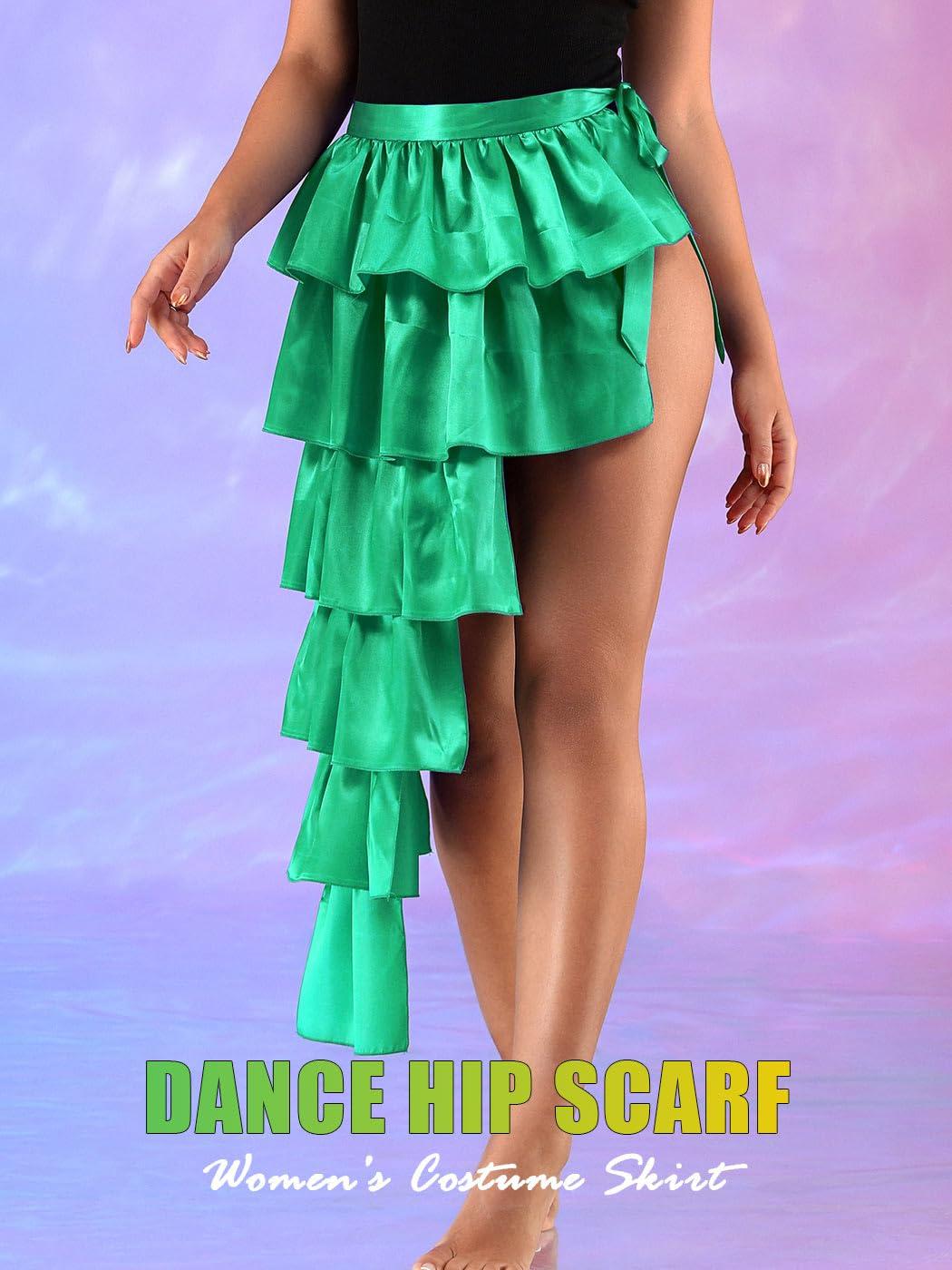 TWINKLEDE Rainbow Belly Dance Hip Scarf Skirt Fringe Bustle Costume Skirt for Women - Image 3