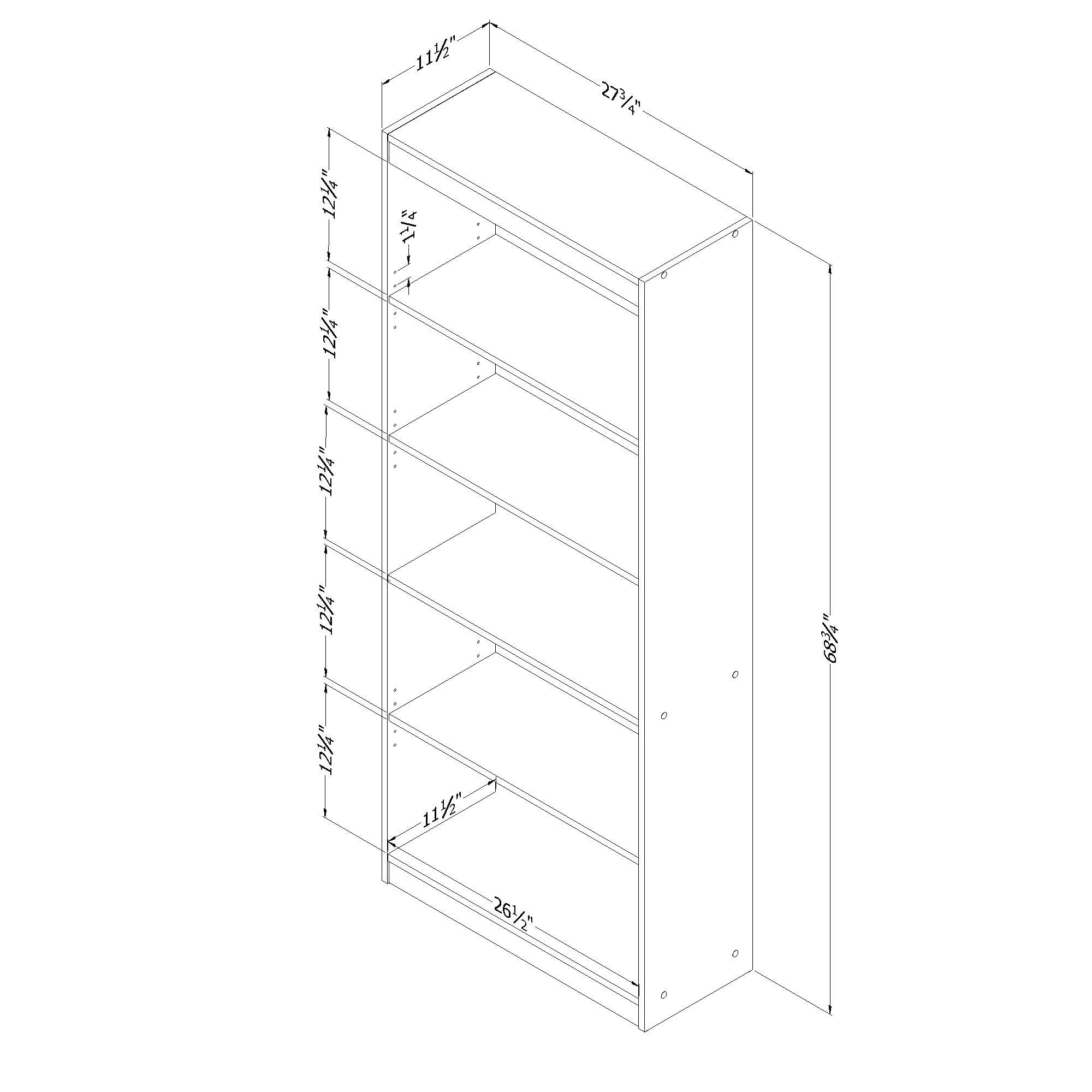 South Shore Axess 5-Shelf Bookcase - Royal Cherry - Image 3