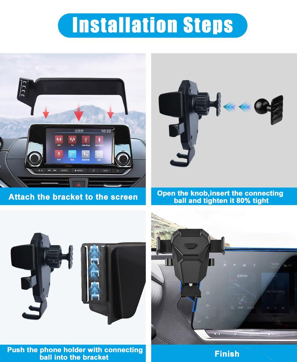 KEPHTH Car Phone Holder Accessories for Nissan Altima SR SV 2019-2024 2025/Sentra SR SV 2020-2024 2025/Rogue S SV 2021-2024 2025 Dash Mount Cell Phone Holder for Most Smartphones(for 8inch Screen) - Image 7