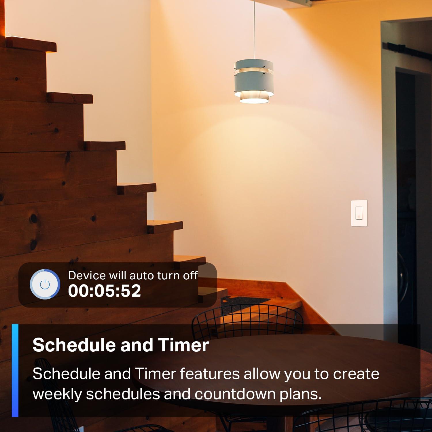 TP-Link Tapo Matter Smart Light Switch: Voice Control w/Siri, Alexa & Google Home | UL Certified | Timer & Schedule | Easy Guided Install | Neutral Wire Required | Single Pole | Tapo S505(2-Pack) - Image 6