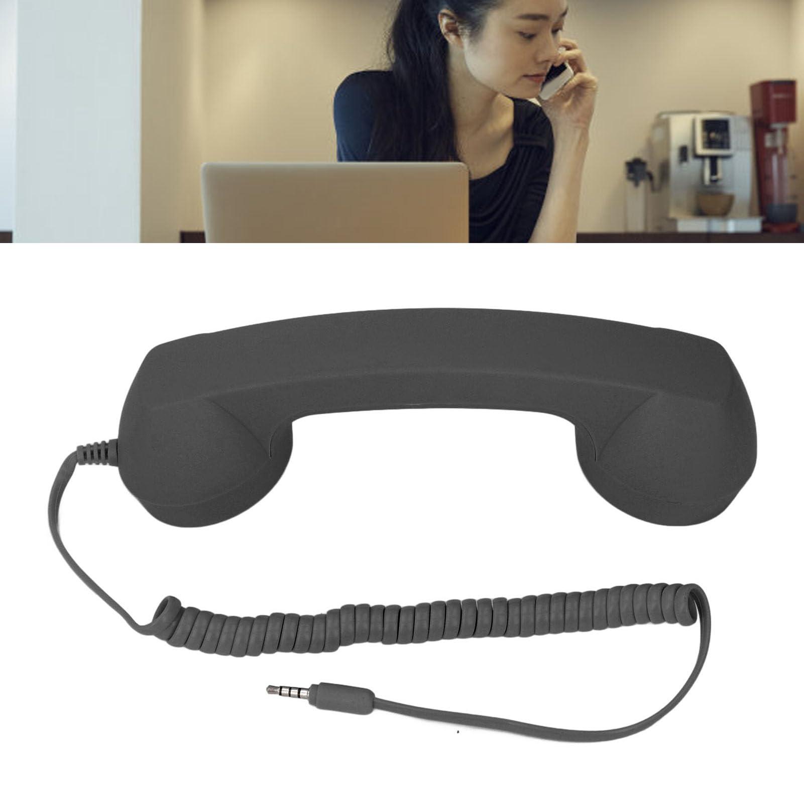 3.5mm Vintage Retro Telephone Handset, Cell Phone Receiver, Radiation Proof Retro Handset, Microphone Speaker for Cellphone Smartphone, Handheld Old Telephone Headset (Black) - Image 5