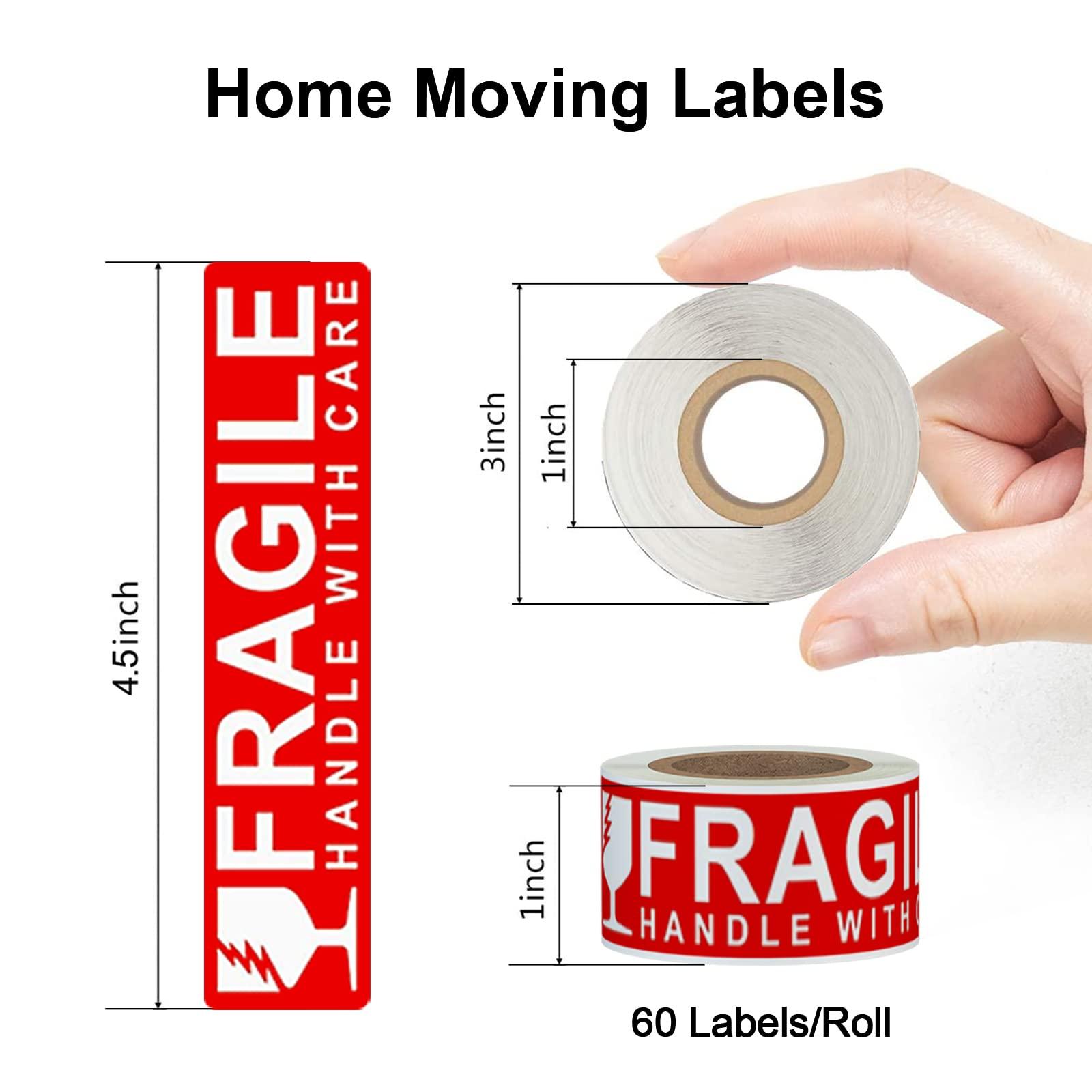 Printholic 1440 Count Home Moving Labels,24 Rolls Different Color Coding Moving Labels for Boxes Stickers + Fragile Moving Stickers + 2 Blank Label roll is for Customized use - Image 3