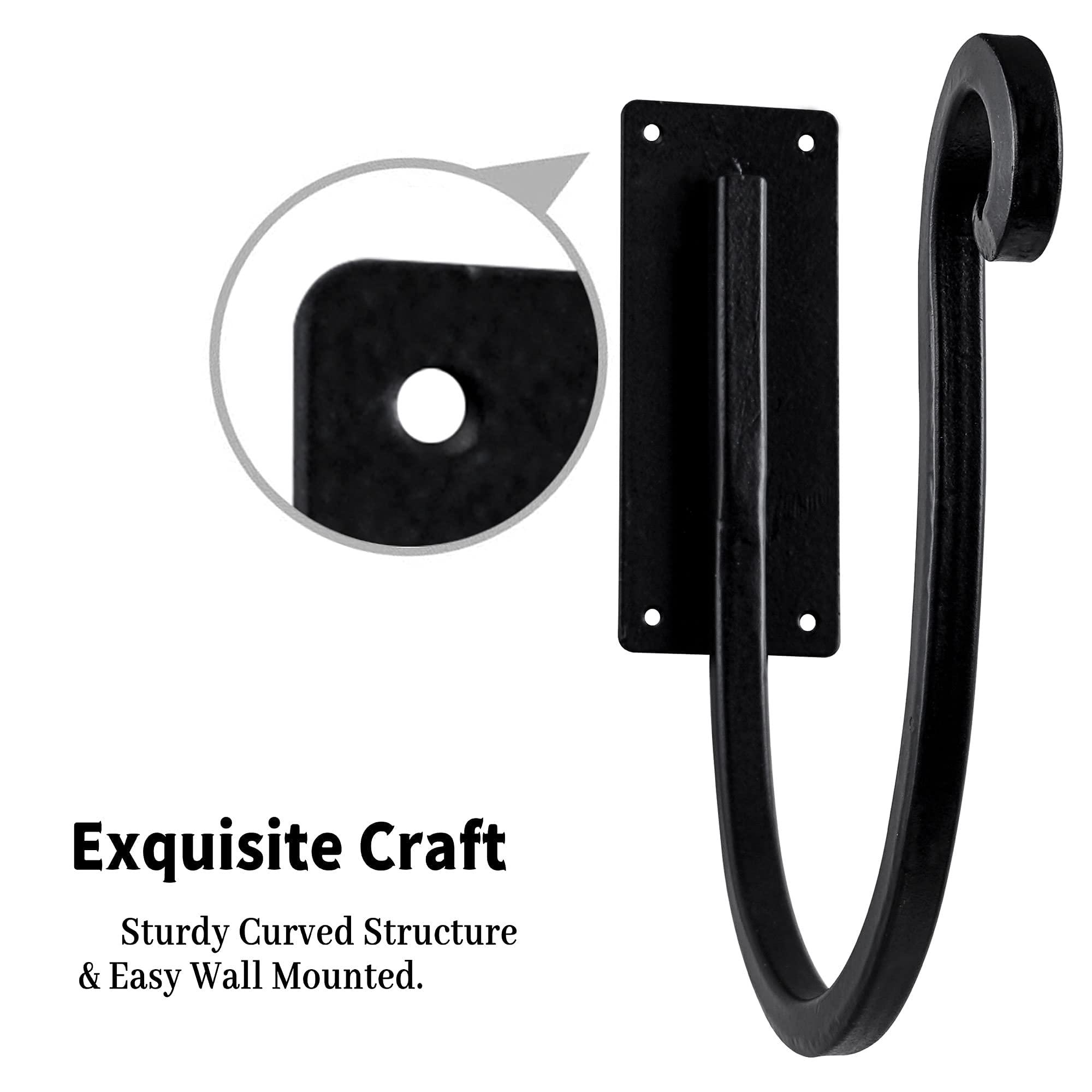 Hose Holder Wall Mount （Metal/8-Inch） Heavy-Duty Garden Hose Hanger Outdoor, Hand-Forged Hose Rack Mount - Image 8