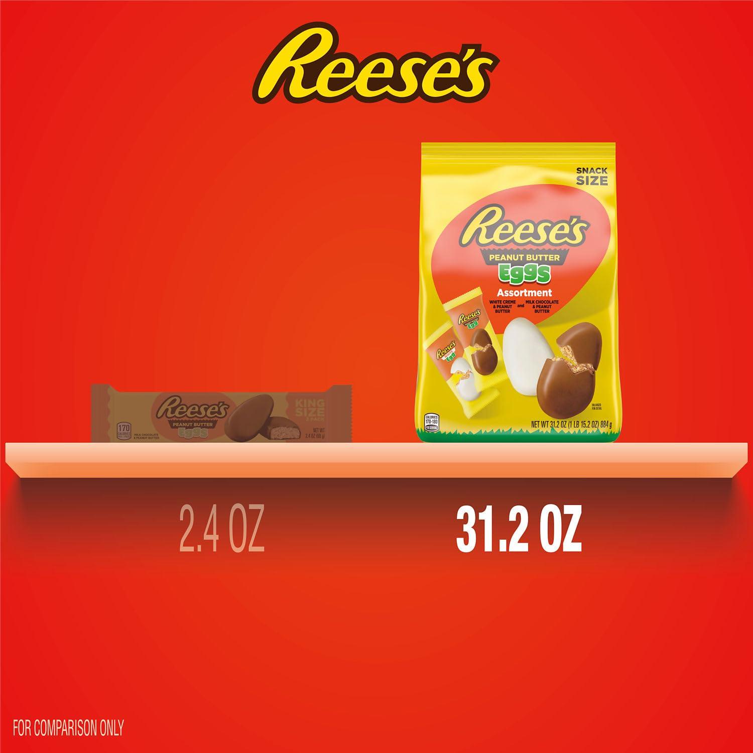 REESE'S Assorted Flavored Snack Size Peanut Butter Eggs, Easter Candy Bag, 31.2 oz - Image 8