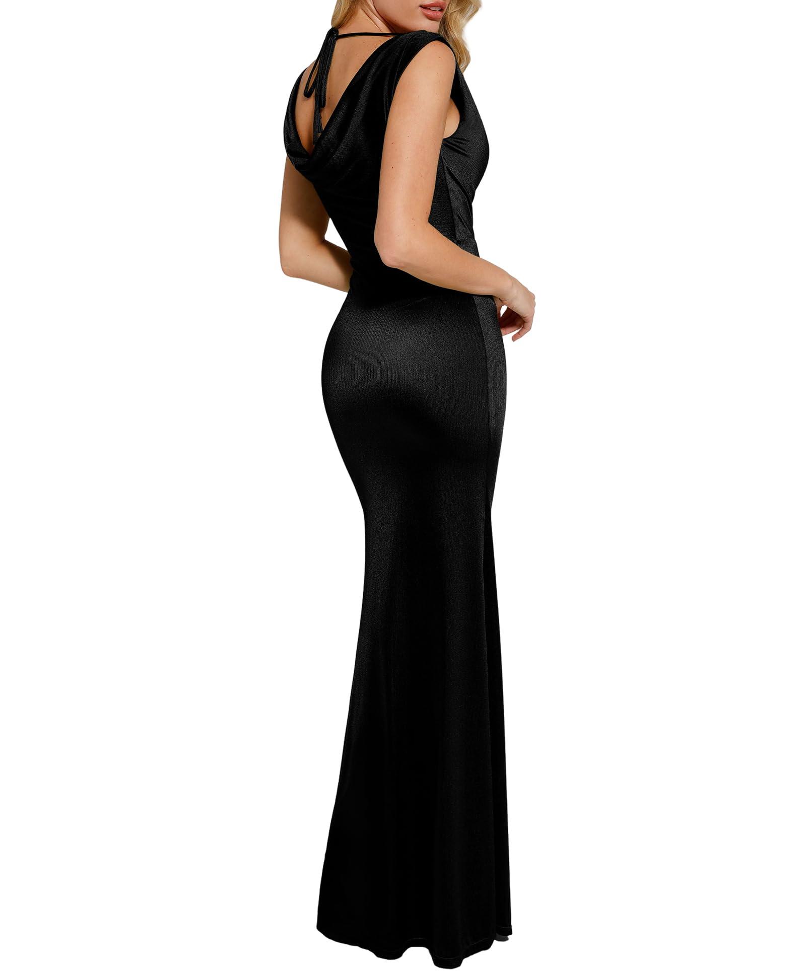 Popilush Women's Elegant Maxi Dress - Sleeveless Formal Cocktail Party Shapewear Dresses with Built-in Bra - Image 6