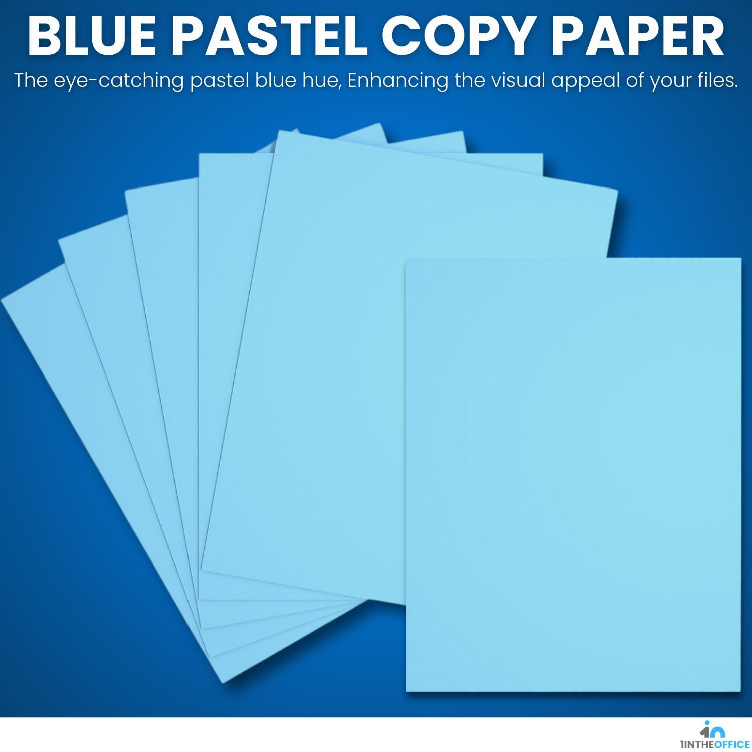 1InTheOffice Blue Copy Paper, Printer Paper, Colored Copy, 20 lbs., 8.5" x 11", 500 Pack - Image 4