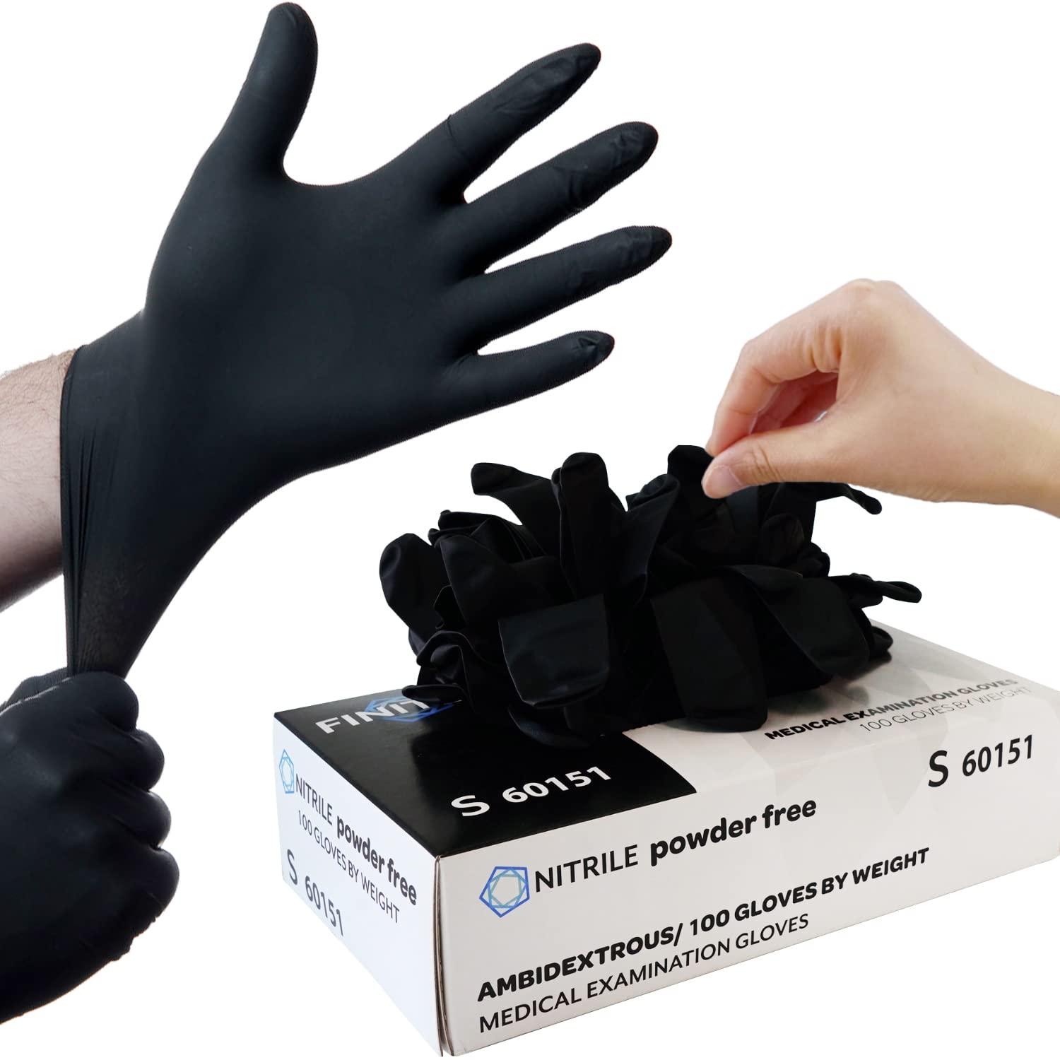 FINITEX - Black Nitrile Disposable Gloves, Exam Gloves, Powder-free, Latex-free, 3mil, Case of 10 Boxes - Image 9