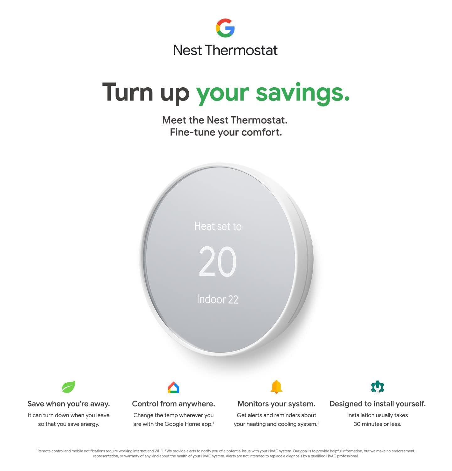 Google Nest Thermostat - Smart Thermostat for Home - Programmable Wifi Thermostat - Charcoal - Image 5