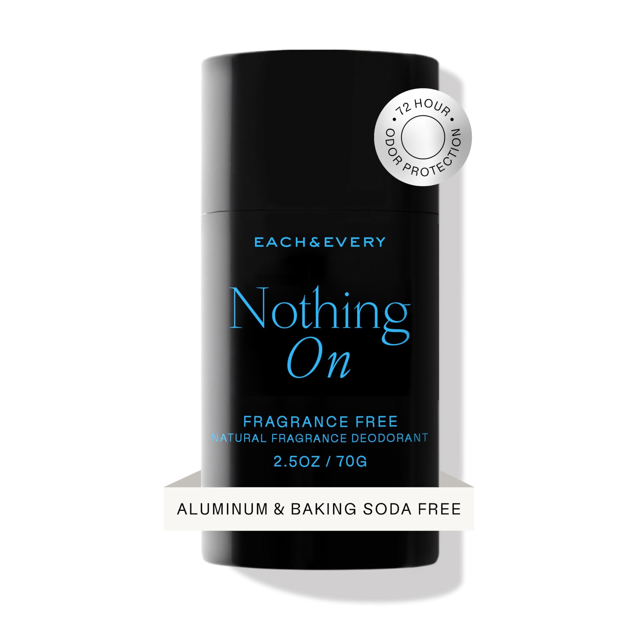 Each & Every All Natural Deodorant for Women & Men, Unscented - Aluminum Free Deodorant for Sensitive Skin, EWG Verified - Clean, Baking Soda-Free, Plant-Based Fragrance - Travel Size, 2.5oz