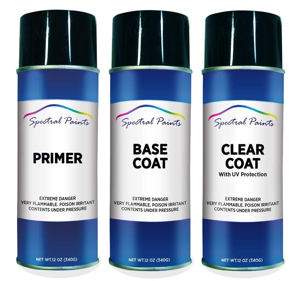Spectral Paints Compatible/Replacement for Ford UH Tuxedo Black Metallic 12 oz. Aerosol Primer Spray Paint and Clear Coat