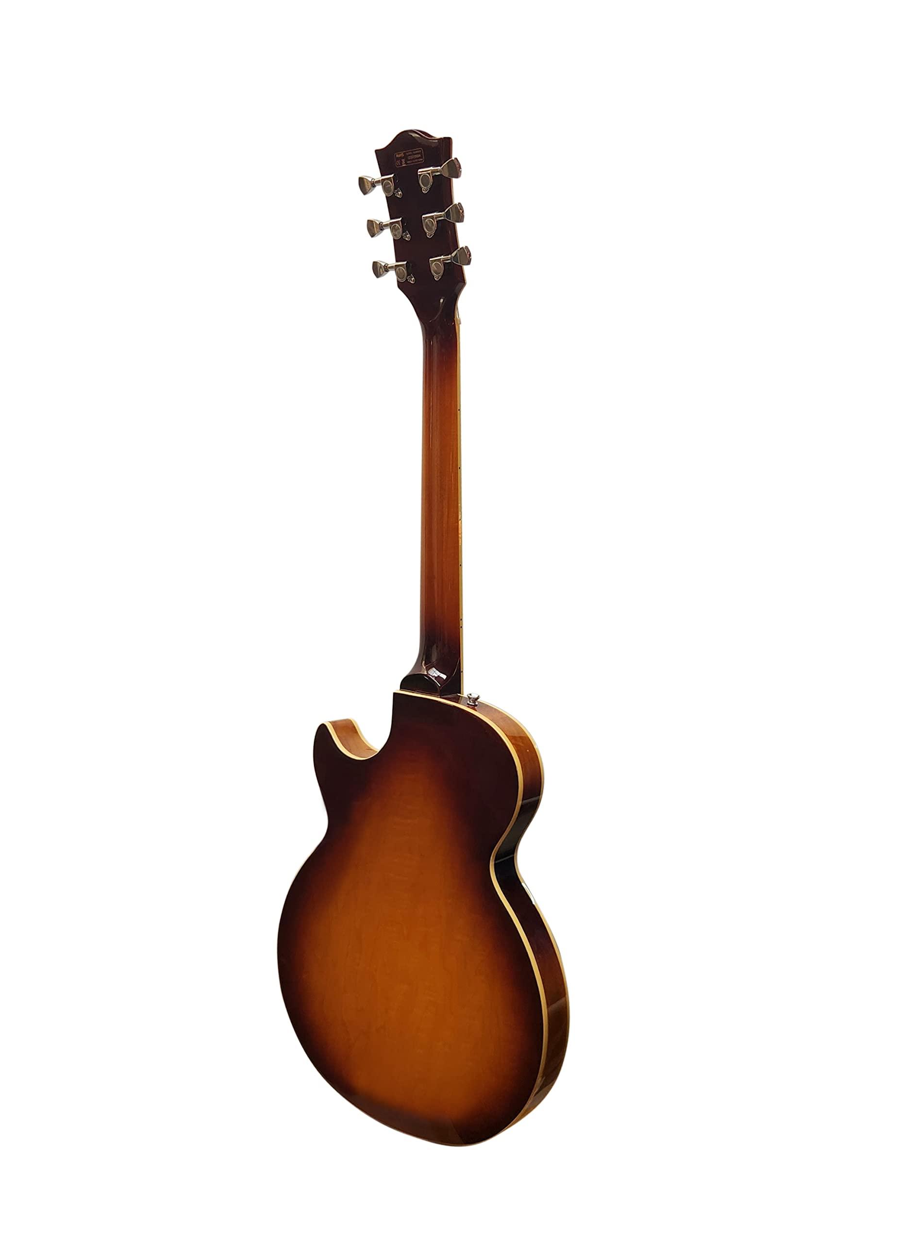 IYV-IJZ-300A TSB Jazz Solid hollow-Body Electric Guitar, Tobacco Sunburst - Image 5
