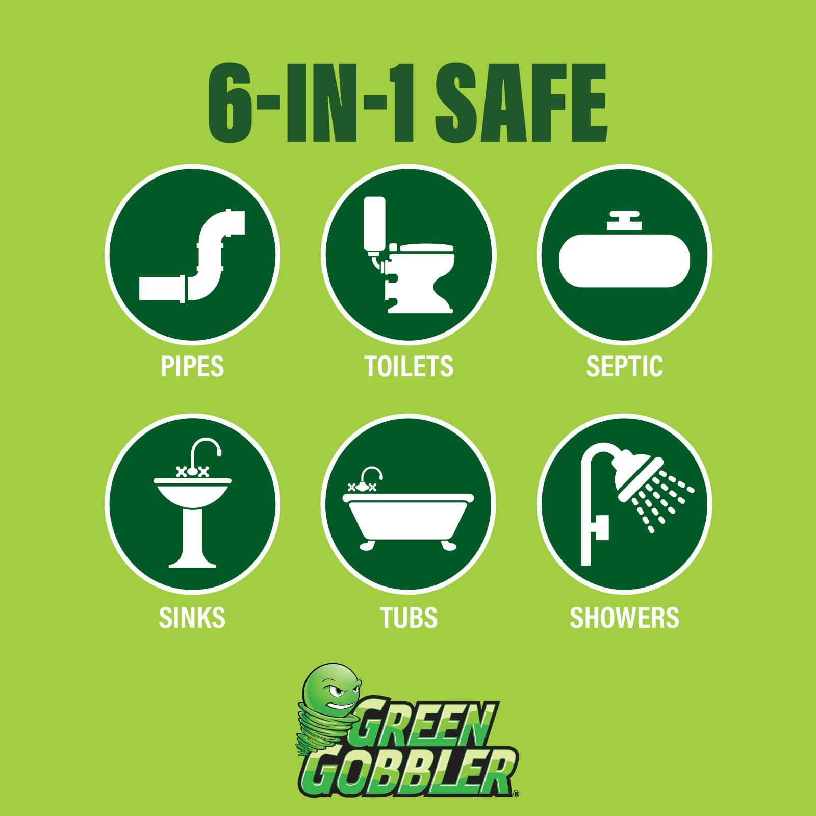 Green Gobbler Drain Clog Remover & Drain Cleaner Powder, 20+ Treatments, Maintenance Breaks Down Grease, Paper, Fat & Oil, Septic Safe - Image 5