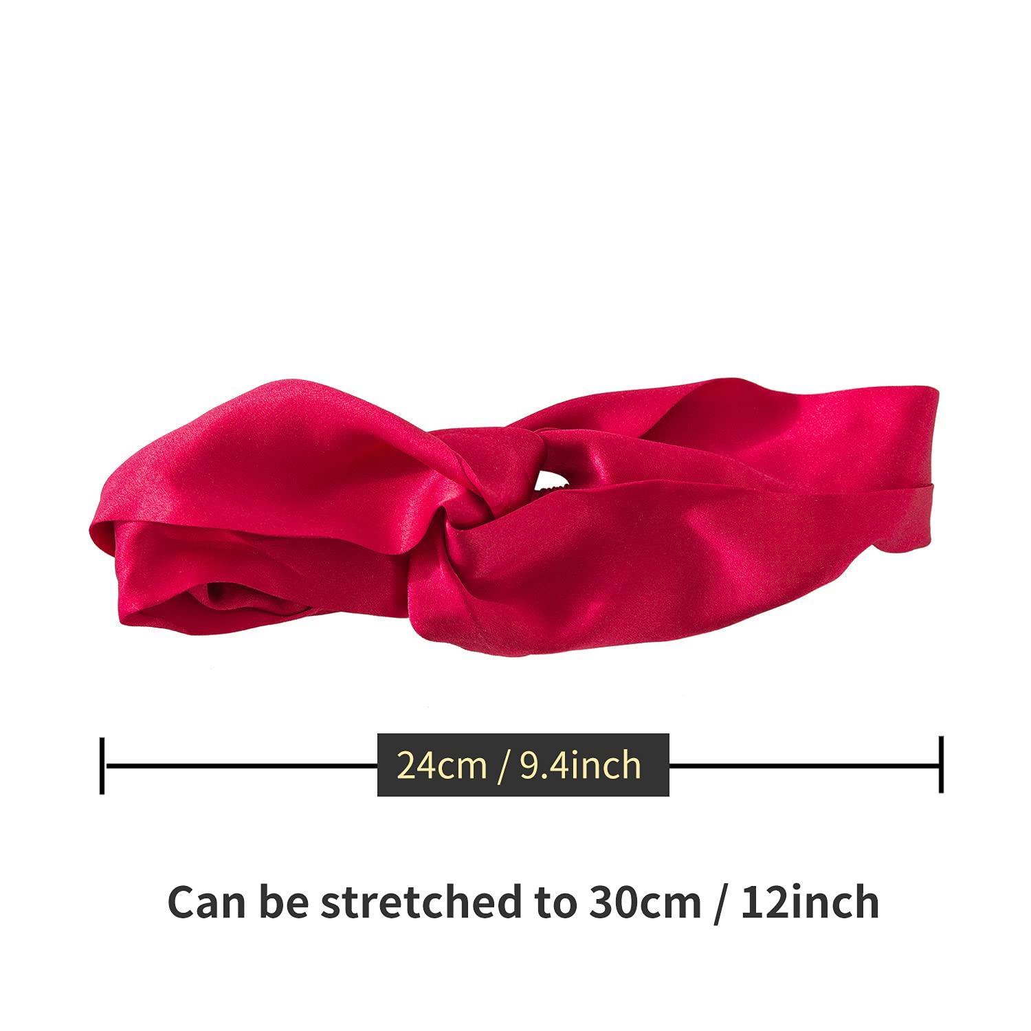 ZIMASILK 100% Mulberry Silk Headband Elastic Twisted Head Hair Wrap Accessory Turban For Women(Burgundy) - Image 2