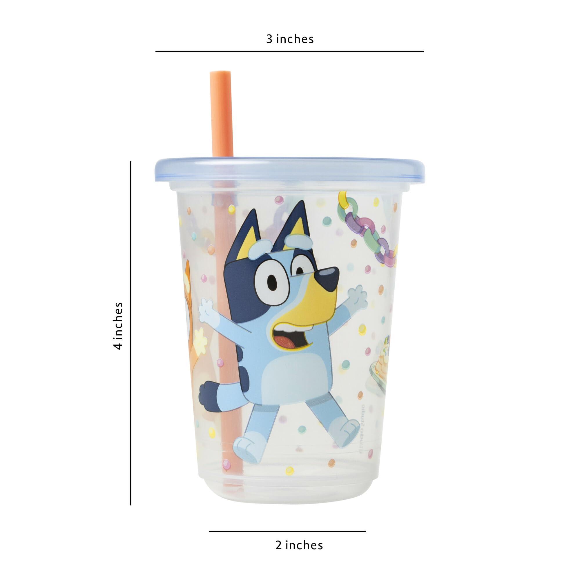 The First Years Bluey Take & Toss Toddler Straw Cups - Spill Proof Toddler Sippy Cups with Snap On Lids and Straws - Bluey Gifts and Bluey Party Supplies - 10 Oz - 10 Count - Image 3