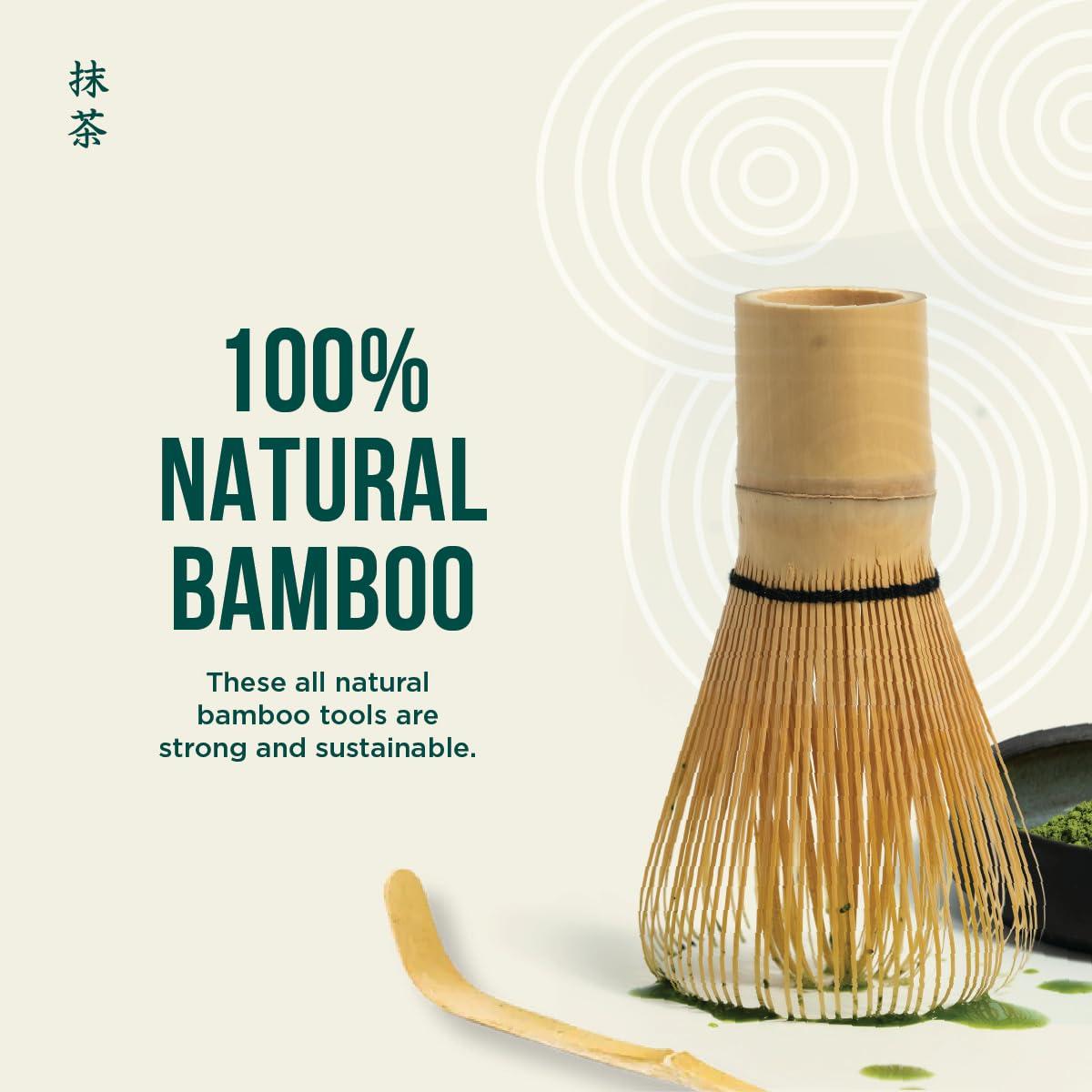 Jade Leaf Matcha Traditional Starter Set - Bamboo Matcha Whisk (Chasen), Scoop (Chashaku), Stainless Steel Sifter, Fully Printed Handbook - Japanese Tea Set - Image 2