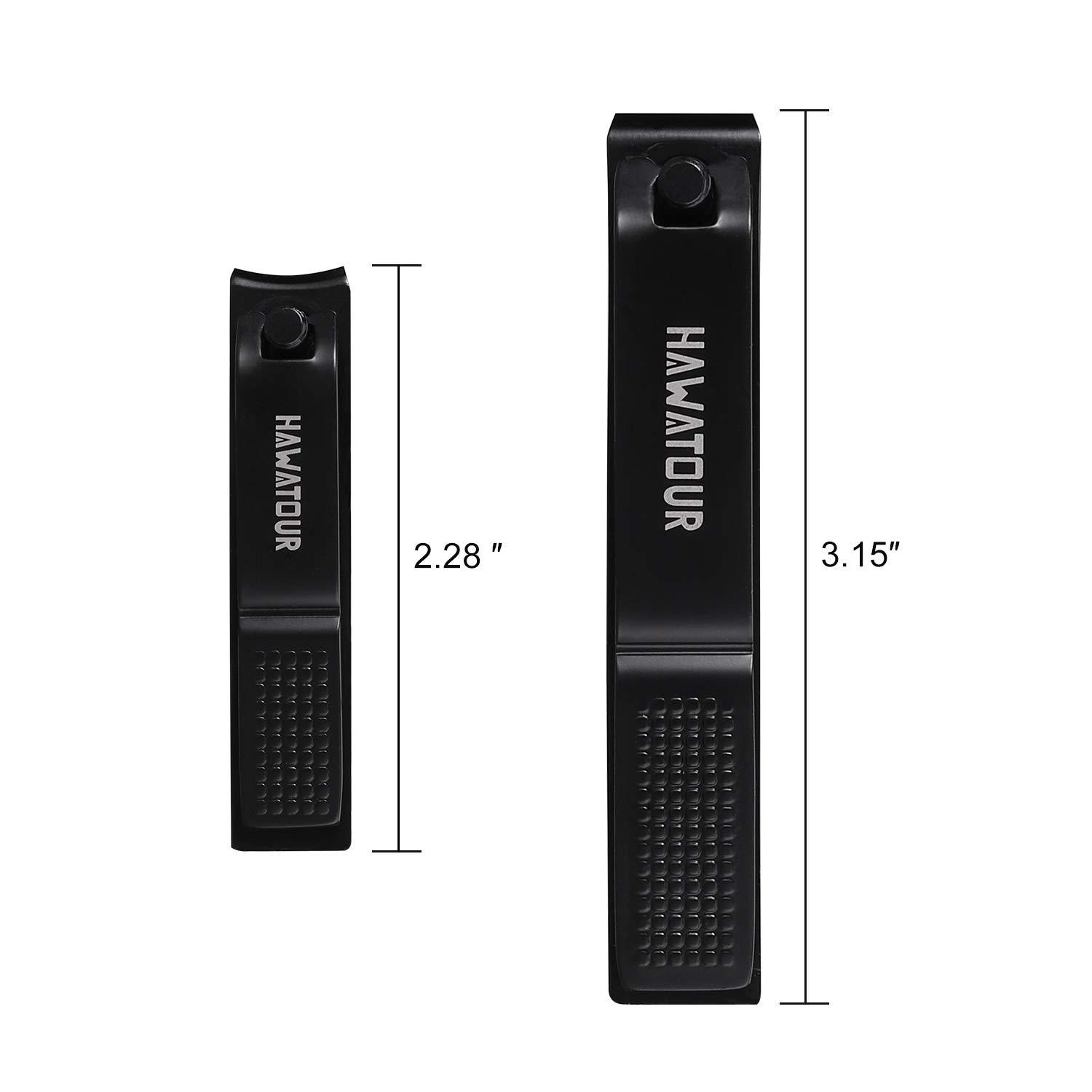 HAWATOUR Nail Clippers Set, Ultra Sharp Sturdy Fingernail and Toenail Clipper Cutters with Visibly Tin Case, Black - Image 6