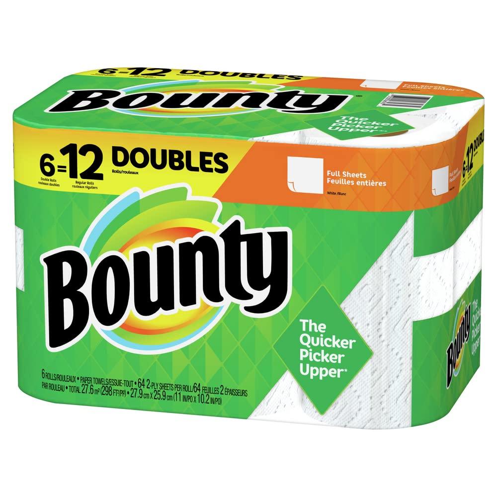 Bounty Full Sheet Paper Towels, White, 6 Double Rolls = 12 Regular Rolls - Image 12