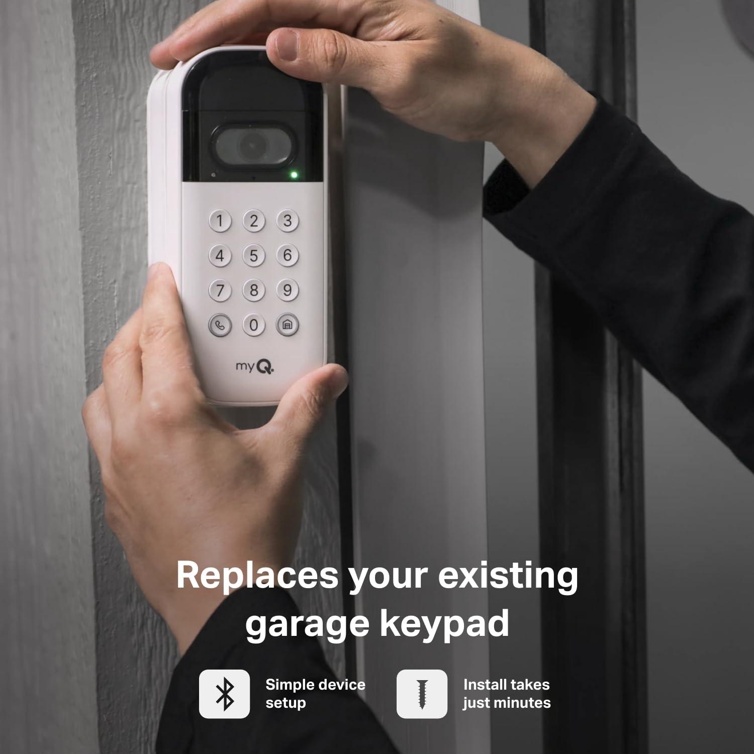 myQ Smart Garage Door Video Keypad with Wide-Angle Camera,Customizable PIN Codes,and Smartphone Control–Take Charge of Your Garage Access Works with Chamberlain, LiftMaster and Craftsman openers,White - Image 3
