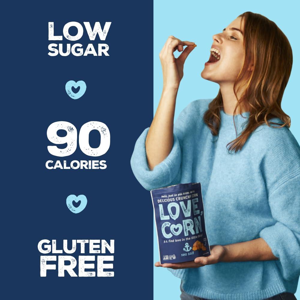 LOVE CORN Fab Four - Sea Salt, BBQ, Salt & Vinegar, Hot Spicy 0.7oz x 20 Delicious Crunchy Corn Healthy Family Snacks Gluten Free, Kosher, NON-GMO Alternative for Chips, Nuts, Crackers Pretzels - Image 7
