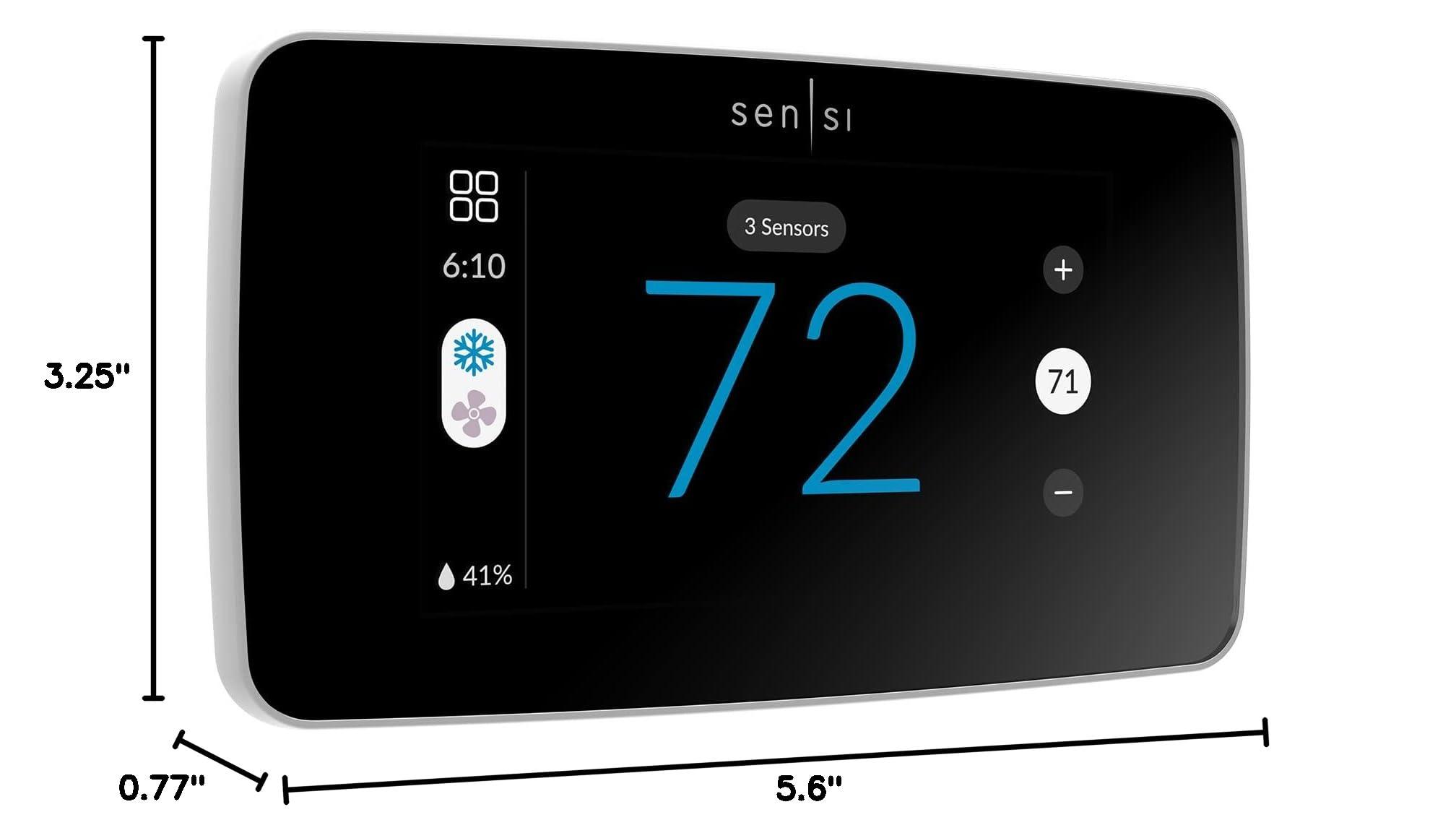 Sensi Touch 2 Smart Thermostat with Touchscreen Color Display, 100 Years of Expertise, Programmable, Wi-Fi, Data Privacy, Easy DIY, Works with Alexa, Energy Star Certified, ST76W, C-Wire Required - Image 2