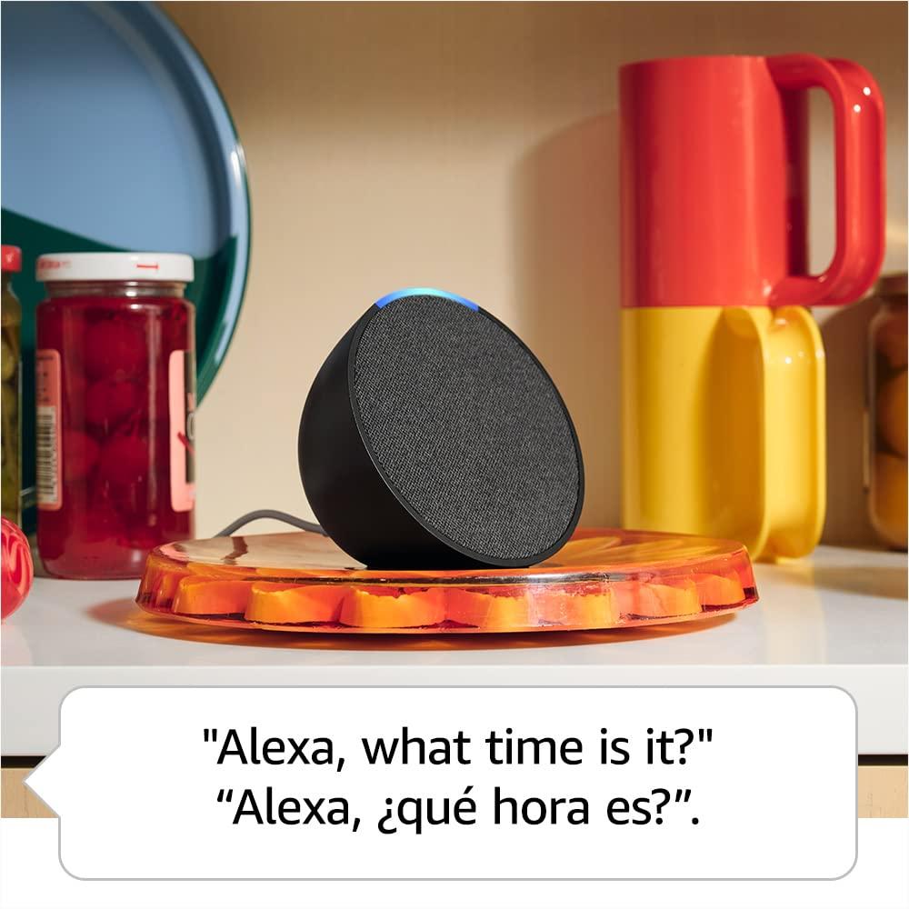 Echo Pop | Full sound compact smart speaker with Alexa | | International Version with EU Power Adaptor | Charcoal - Image 4