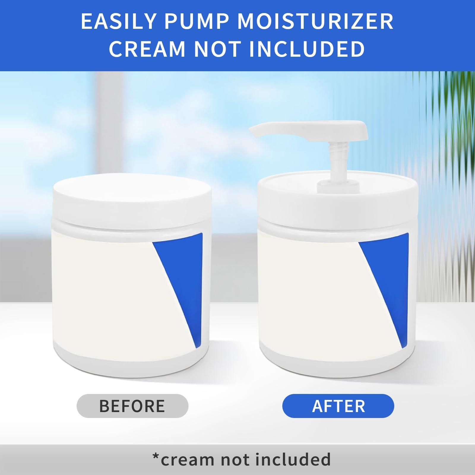 Pump Lid for CeraVe Moisturizing Cream 19oz (2Pcs) Universal Pump for 3.3inch Diameter Mouth, Cream Pump Dispenser Fits for CeraVe 16oz Jars When Cut Tube Short - Image 3