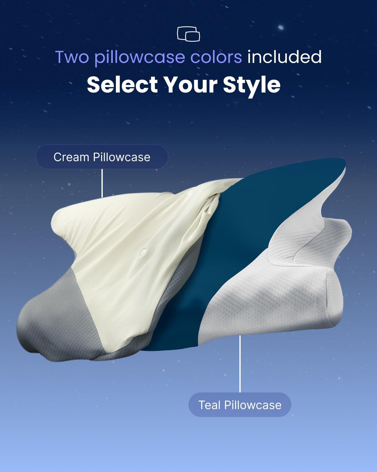 RENPHO Ultra Pain Relief Neck Pillow, Ergonomic Contour Memory Form Pillow for Side Back Stomach Sleeper with 2 Cooling Pillowcases, Orthopedic Cervical Pillow for Adult - Image 7