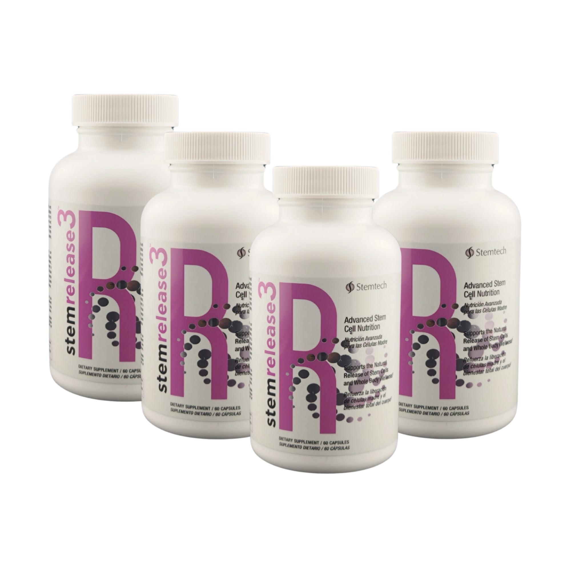 Quadruple Wellness Boost: stemrelease3™ 4-Pack - Unlock Your Body's Potential for Natural Renewal and Youthful Vitality, Exclusive Blend for Telomere Health - Image 1