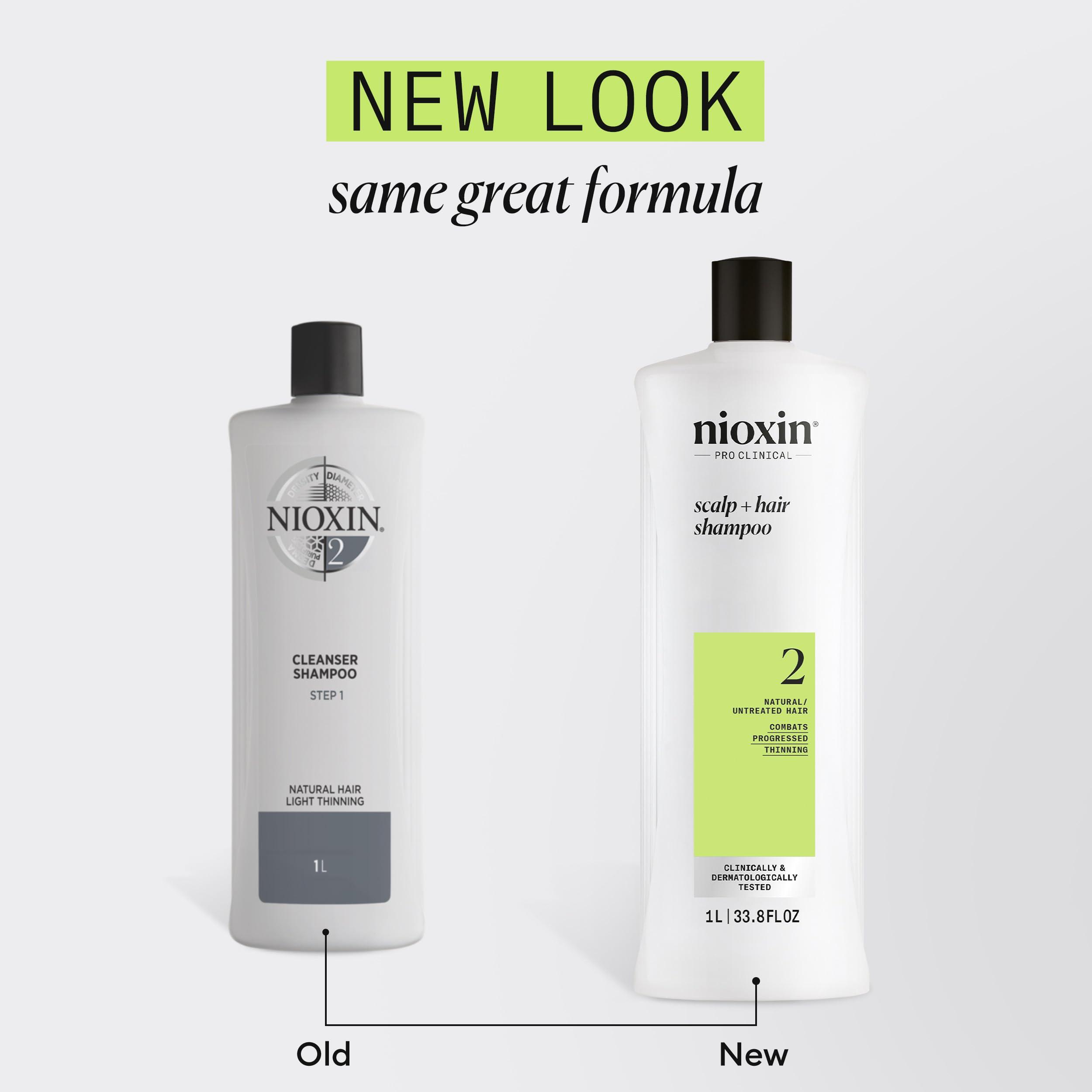 Nioxin System 2 Scalp + Hair Thickening Shampoo For Natural Hair with Progressed Thinning Boost Hair Density with Niacinamide & Biotin - Image 2