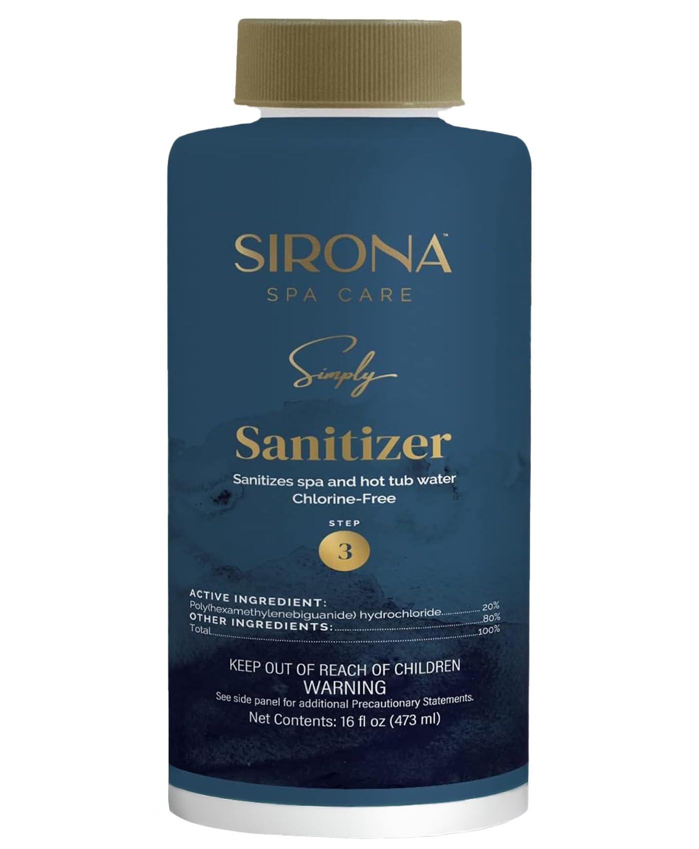 Sirona Spa Care Simply Sanitizer (82317) 16 oz. - Spa, Pool and Hot Tub Non-Chlorine Liquid Sanitizer for Clear, Clean Water