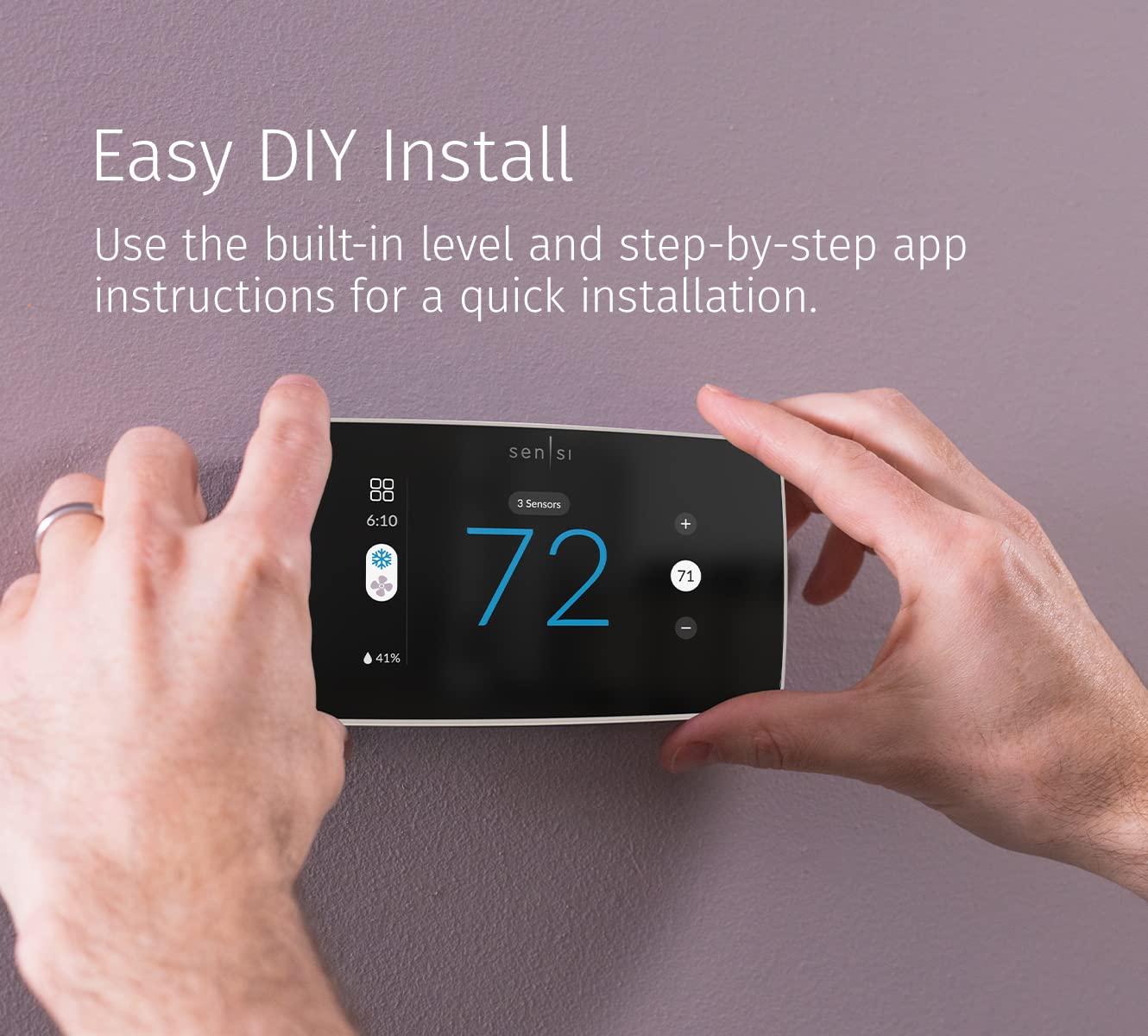 Sensi Touch 2 Smart Thermostat with Touchscreen Color Display, 100 Years of Expertise, Programmable, Wi-Fi, Data Privacy, Easy DIY, Works with Alexa, Energy Star Certified, ST76W, C-Wire Required - Image 6
