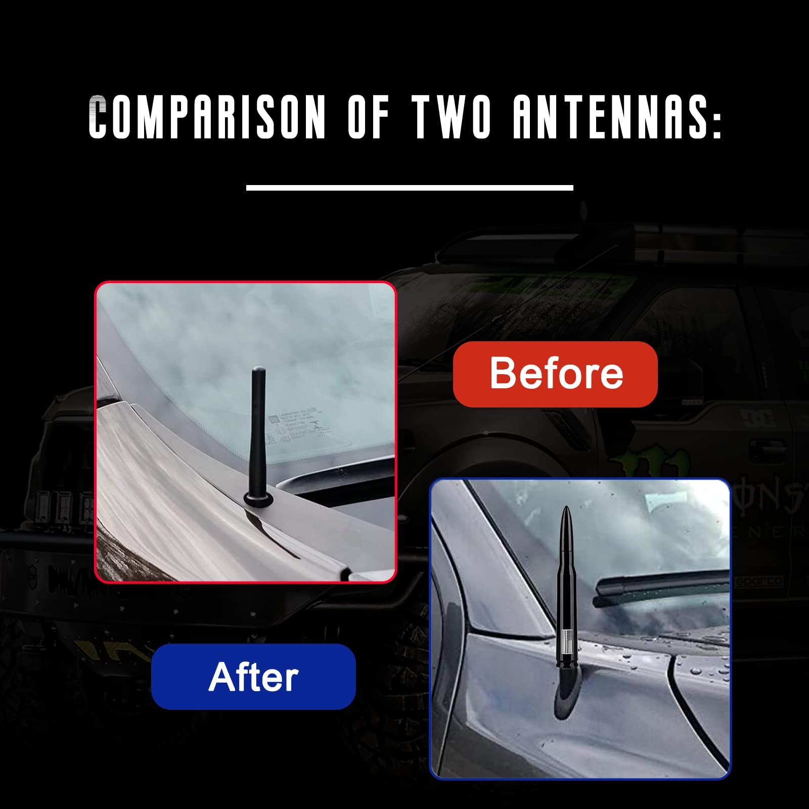 American Flag Car Truck Antenna with Valve Stem Caps, Universal Mast for GM Chevy Silverado 1500 2500 3500 HD Avalanche Ford F150 F250 F350 Denali Heavy Duty Pickup Trucks Accessories (Black) - Image 7