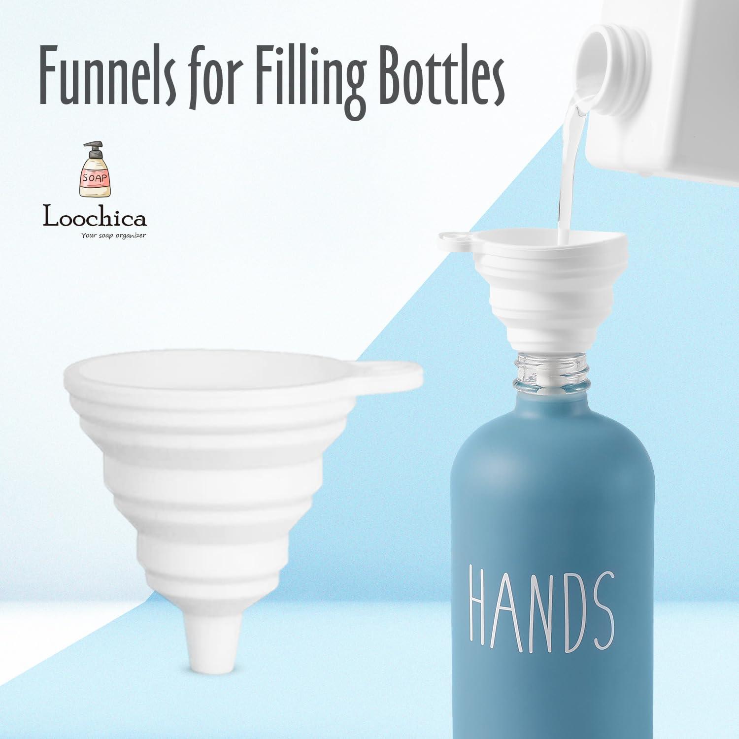 Loochica Blue Glass Kitchen Soap Dispenser, Detergent Dispenser or Hands Soap Dispenser for Kitchen Sink, Blue Soap Dispenser, Modern Blue Decor Soap Pump for Kitchen Organization - Image 4
