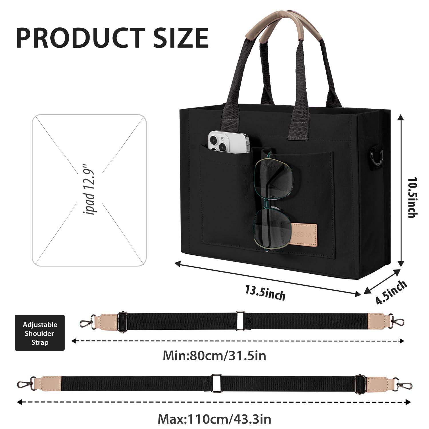 Tote Bags for Women Canvas Tote Purse Crossbody Bags with Pockets Top Handle Shoulder Handbags Satchel Bags for Women - Image 3