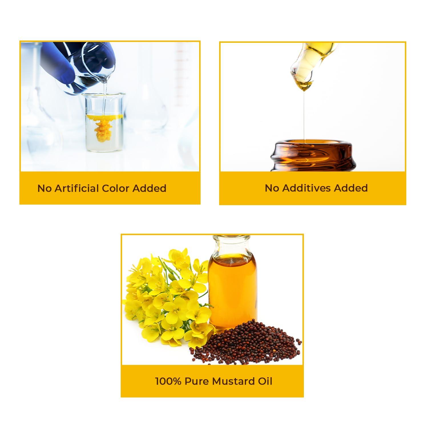 Nihar Naturals Kacchi Ghani Mustard Oil| Cold Pressed| 100% Pure Mustard Oil| For Skin, Hair Care & Body Massage| Enriched with Omega 3 & Natural Anti-Oxidants| Unrefined Mustard Oil| 33.8 Fl.oz. - Image 6