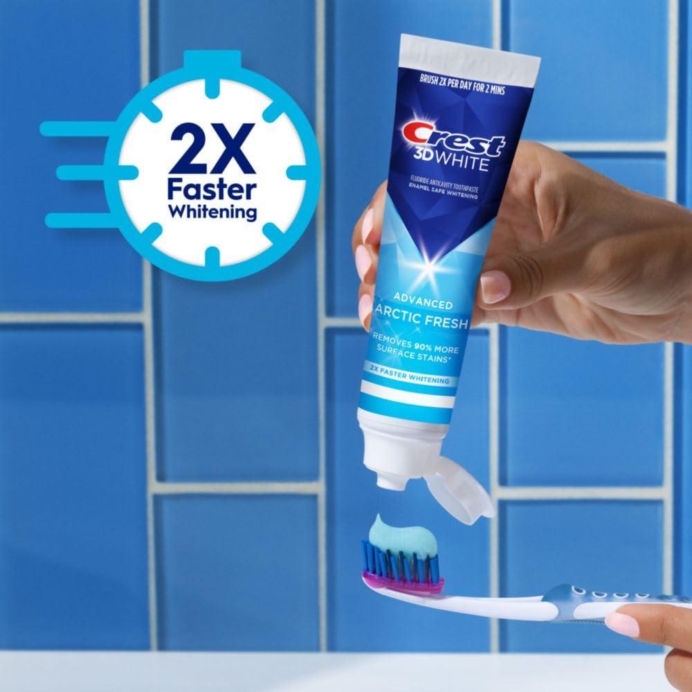 Crest 3D White Advanced Teeth Whitening Toothpaste, Arctic Fresh, 3.3 oz, Pack of 3 - Image 5