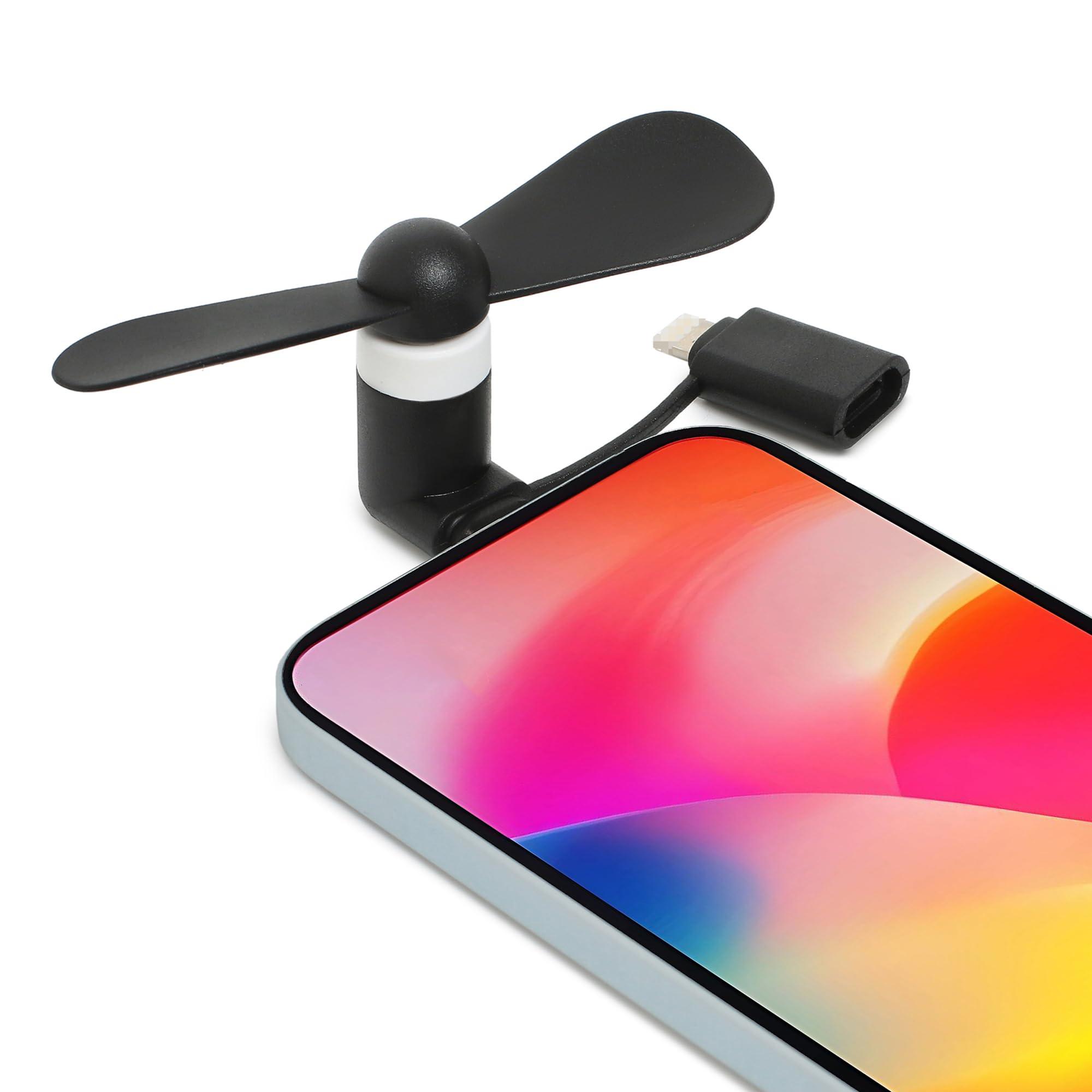 Mini Cell Phone Fan 12 Pack, 2-in-1 Fan Compatible for iPhone, iPad, Android Smartphone,Tablet Fit for Type C/Lightning Port Colorful and Powerful Cell Phone Summer Accessories - Image 6