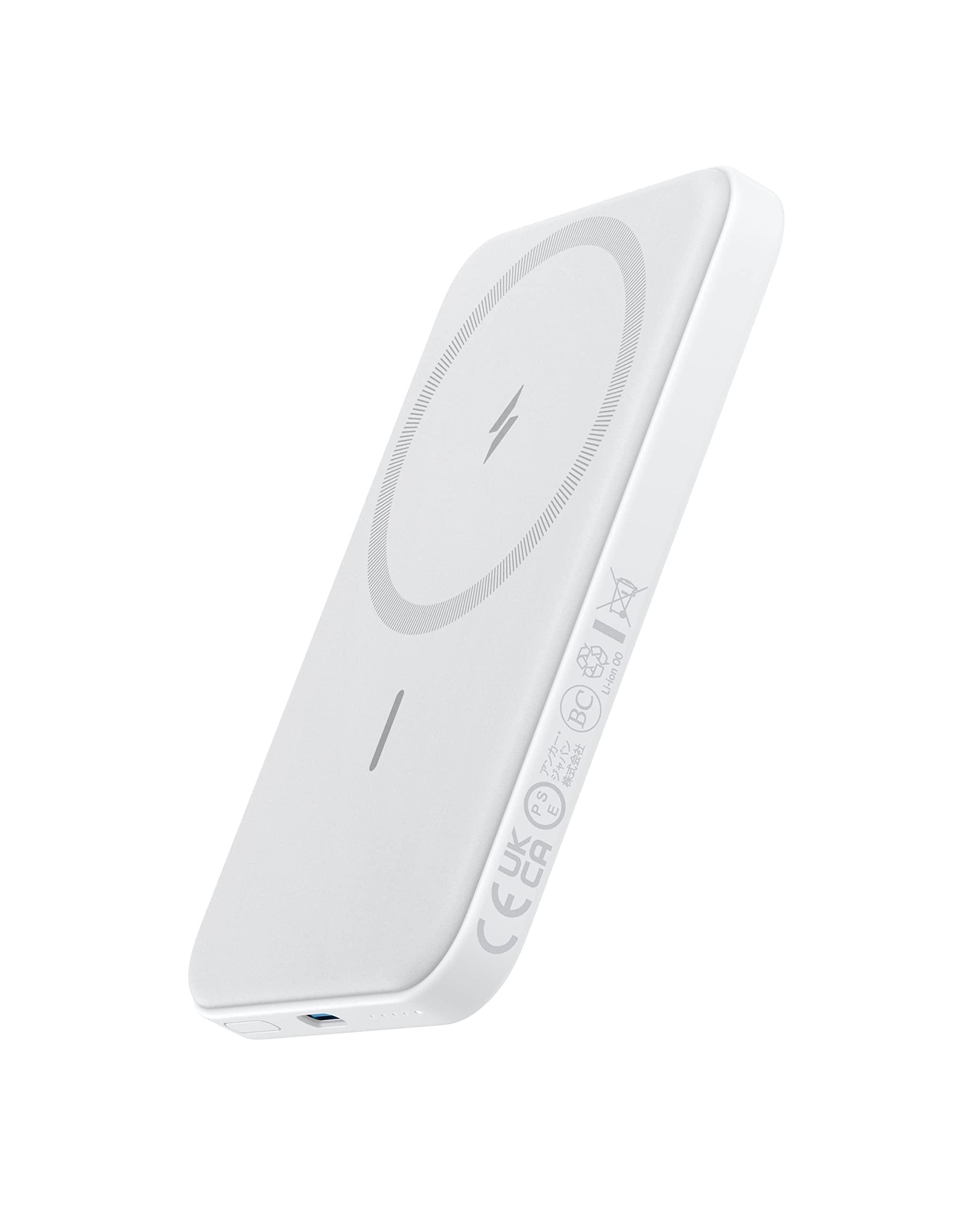 Anker 621 Magnetic Portable Charger (MagGo), 5,000mAh Wireless Power Bank with USB-C Cable, Magsafe-Compatible Battery Pack for iPhone 16 /15/14/13/12 Series