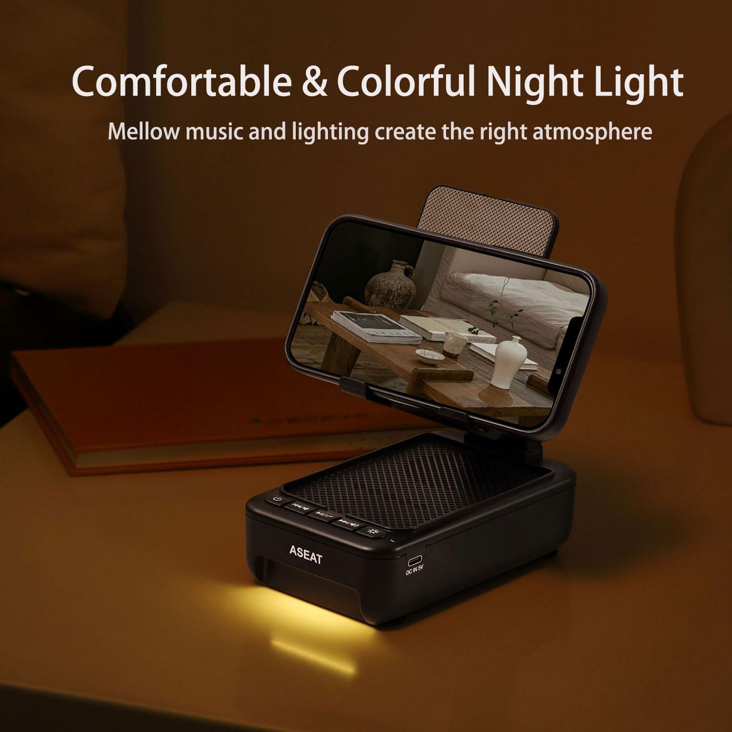 ASEAT Gifts for Men Him, Cell Phone Stand with Bluetooth Speaker&Led Color Changing Light, Unique Gifts for Women Dad Her Husband, Birthday Gifts for Men - Image 4