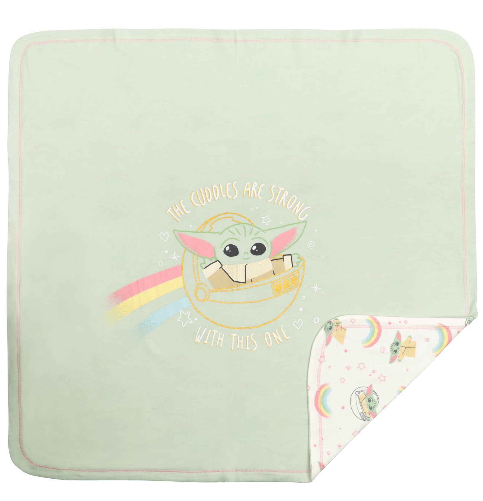 STAR WARS The Child Baby Girls Sleep N' Play Coverall Headband Bib and Blanket 4 Piece Newborn - Image 3