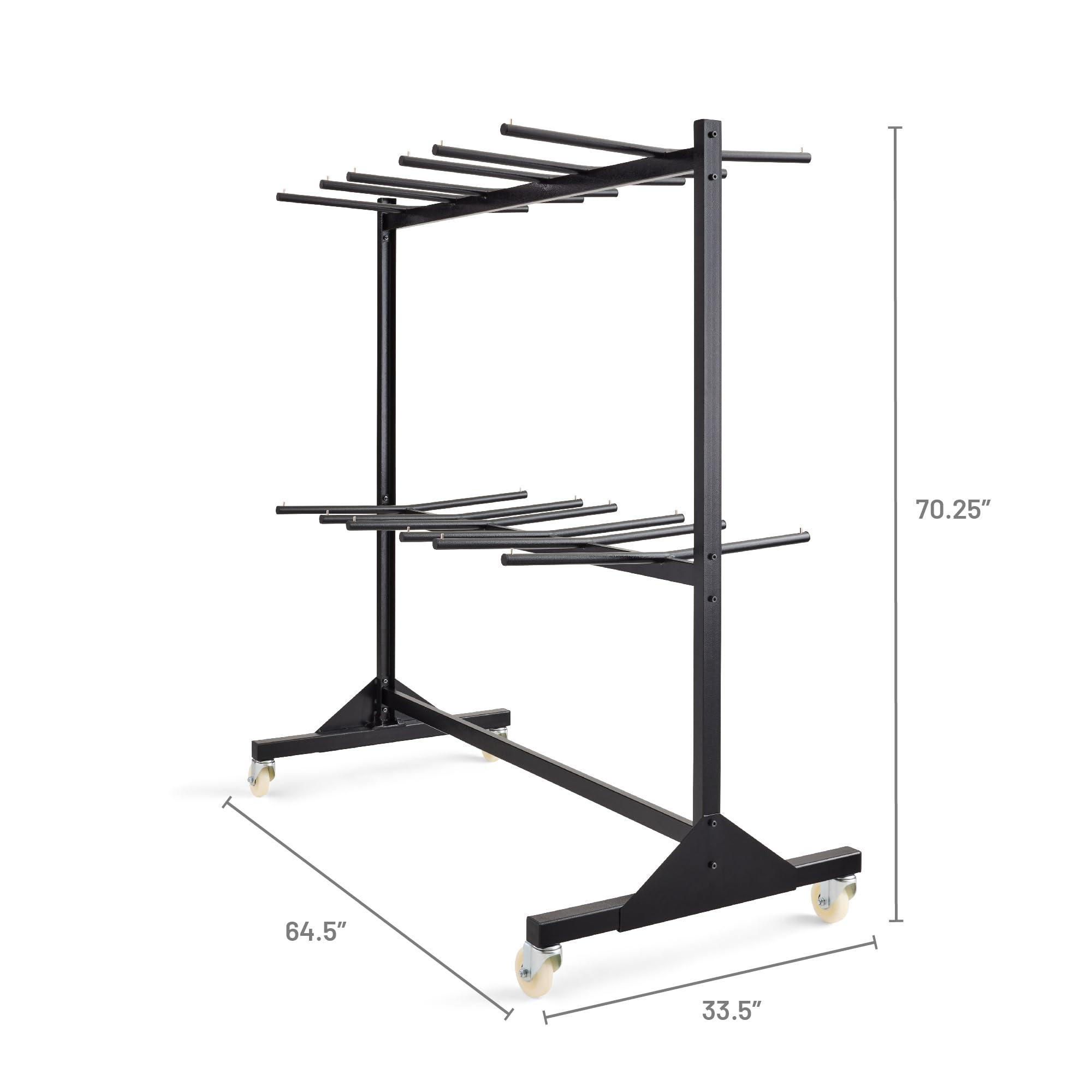 Safco 2 Tier Folding Chair Cart, Heavy Duty Powder Coated Storage Cart, Holds 84 Chairs, Commercial-Grade Steel, Black - Image 3