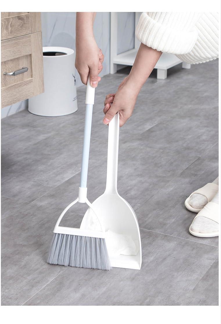 Xifando Mini Broom with Dustpan for Kids,Little Housekeeping Helper Set (White+Grey) - Image 2