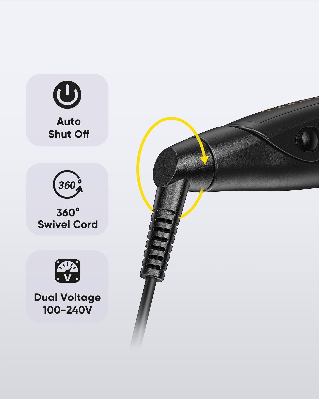 VANESSA PRO Flat Iron Hair Straightener, 100% Pure Titanium Flat Iron for One Pass to Achieve a Sleek Look, Curls Beautifully & Straightens Well - 1 inch - Image 8