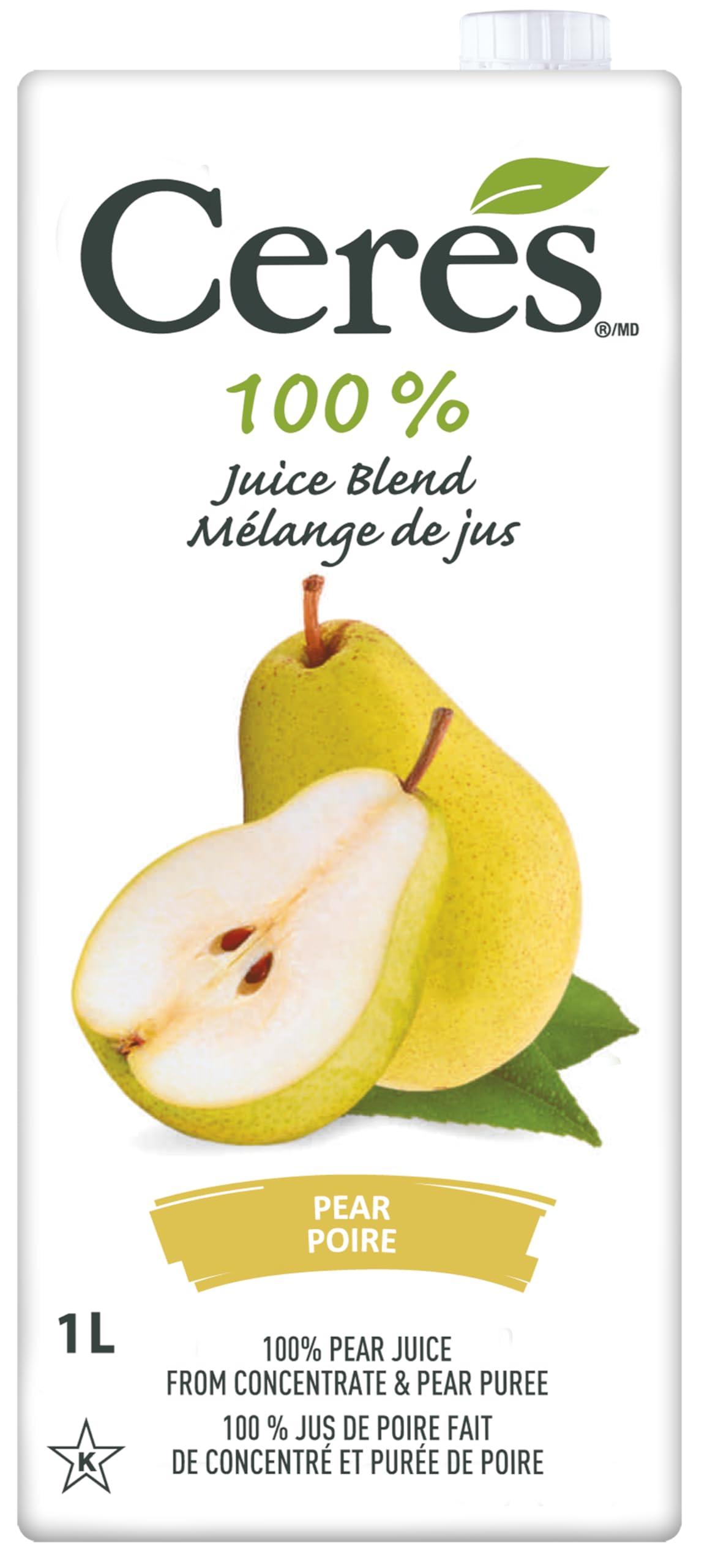 Ceres 100% All Natural Pure Fruit Juice Blend, Pear - Gluten Free, Rich in Vitamin C, No Added Sugar or Preservatives, Cholesterol Free - 33.8 FL OZ (Pack of 1)