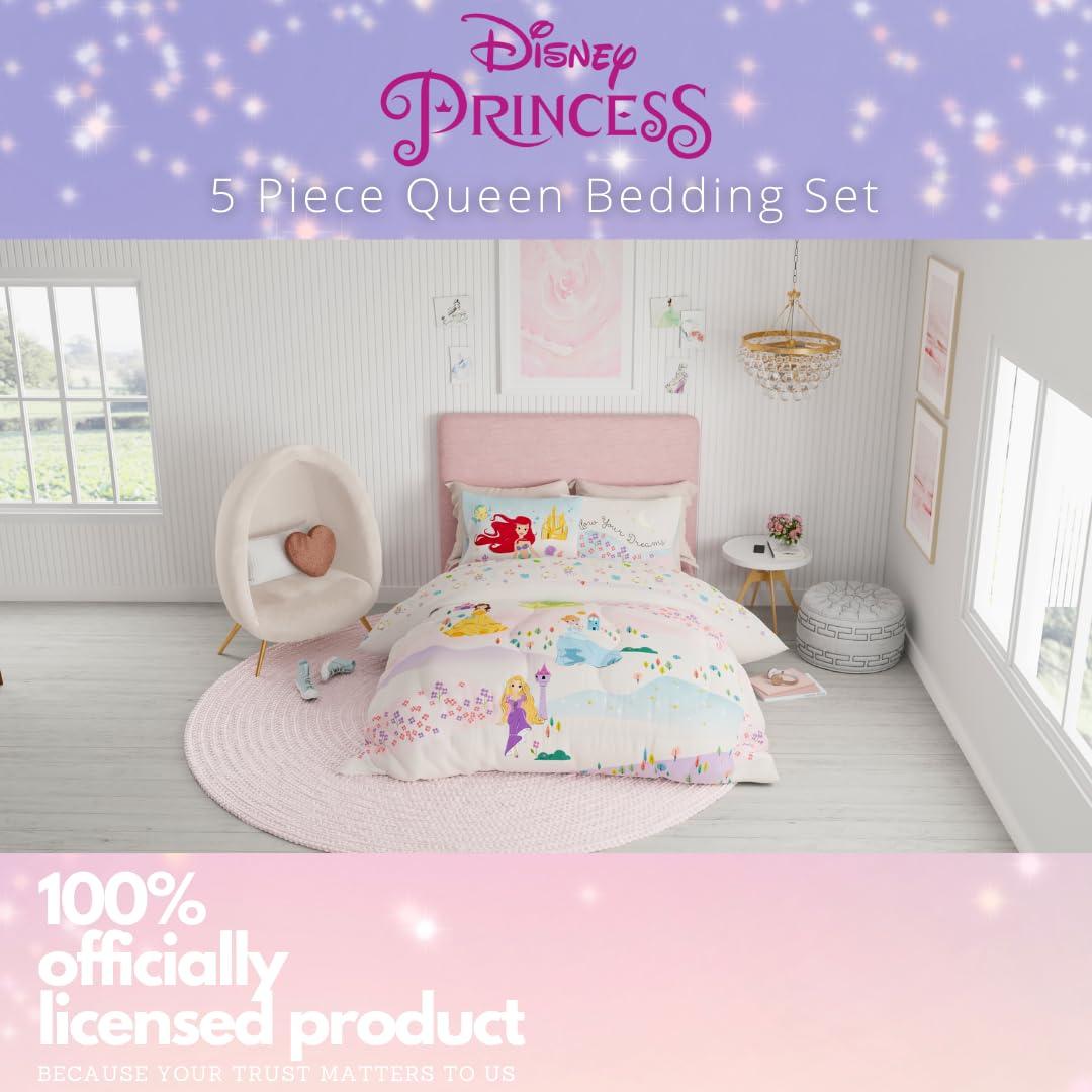 Franco Disney Princess Kids Bedding Super Soft & Cozy Comforter and Sheet Set, Queen, (Officially Licensed Product) - Image 6