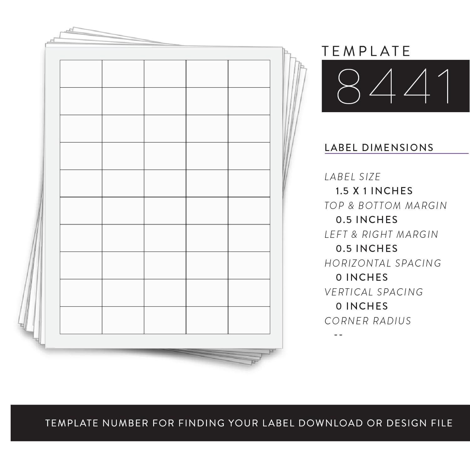 500 Waterproof Labels for Small Spice Jars, 1.5 x 1 in., Waterproof White Vinyl for Inkjet Printers - Image 3